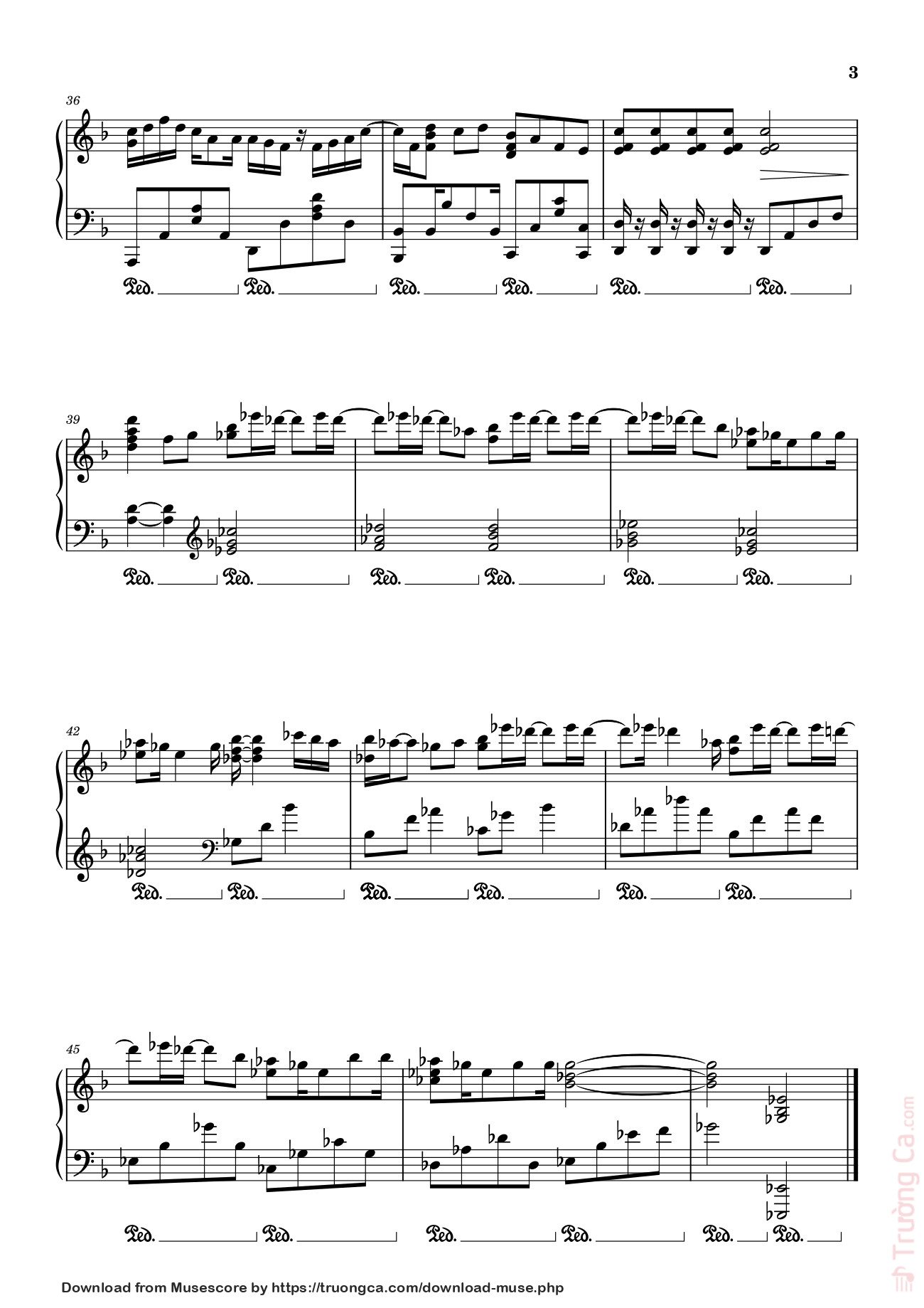 Page 3 of the piano sheet music PDF – Gió Nổi Lên Rồi Sheet Piano by Dangbinh4869