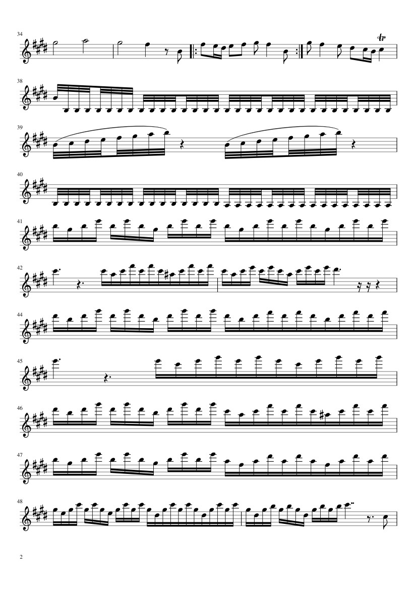 Page 2 of the piano sheet music PDF – Spring-Four season Sheet Violin by Safarve