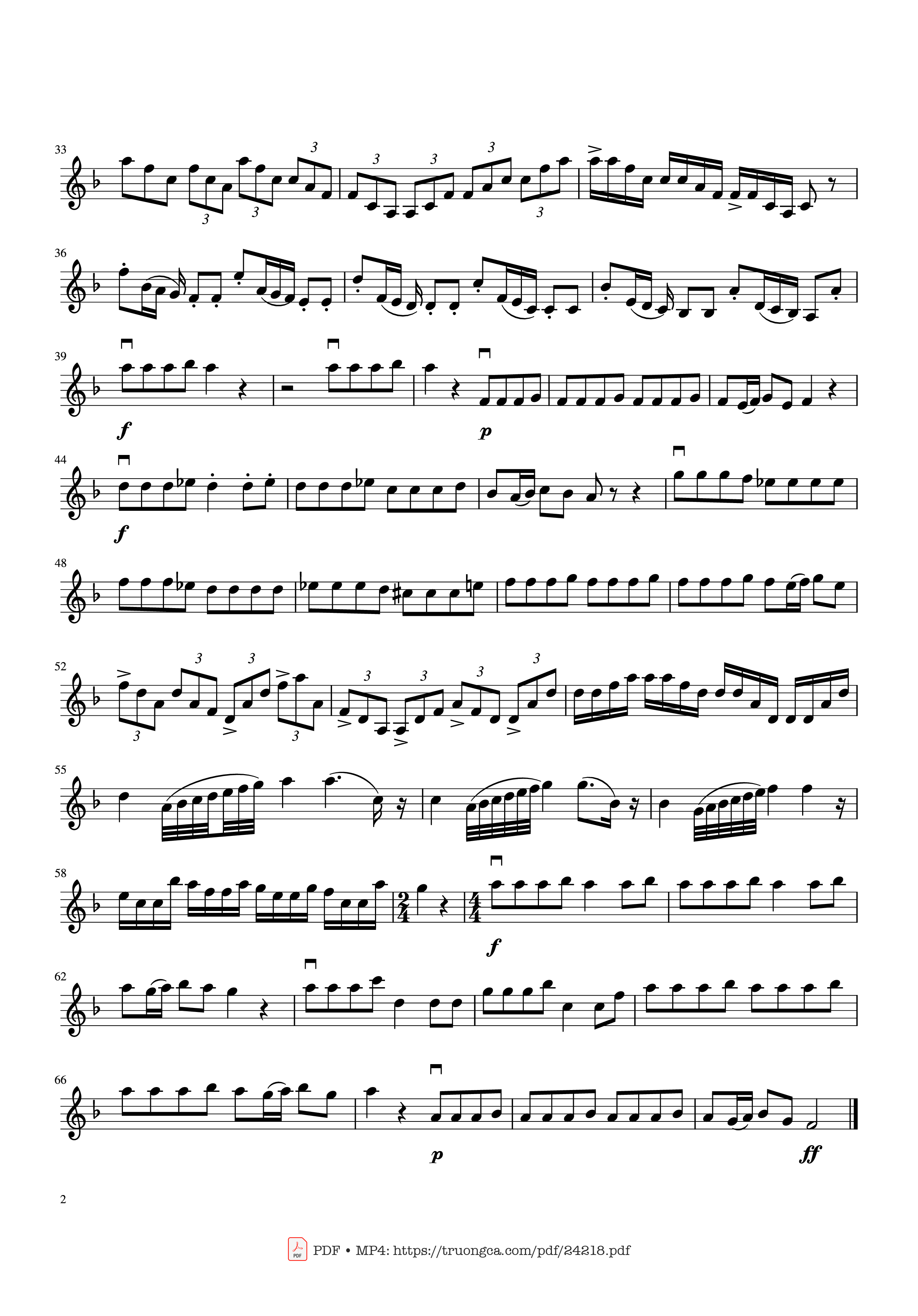 Page 2 of the piano sheet music PDF – Autumn, four seasons. A.Vivaldi Sheet Violin by Martinotin