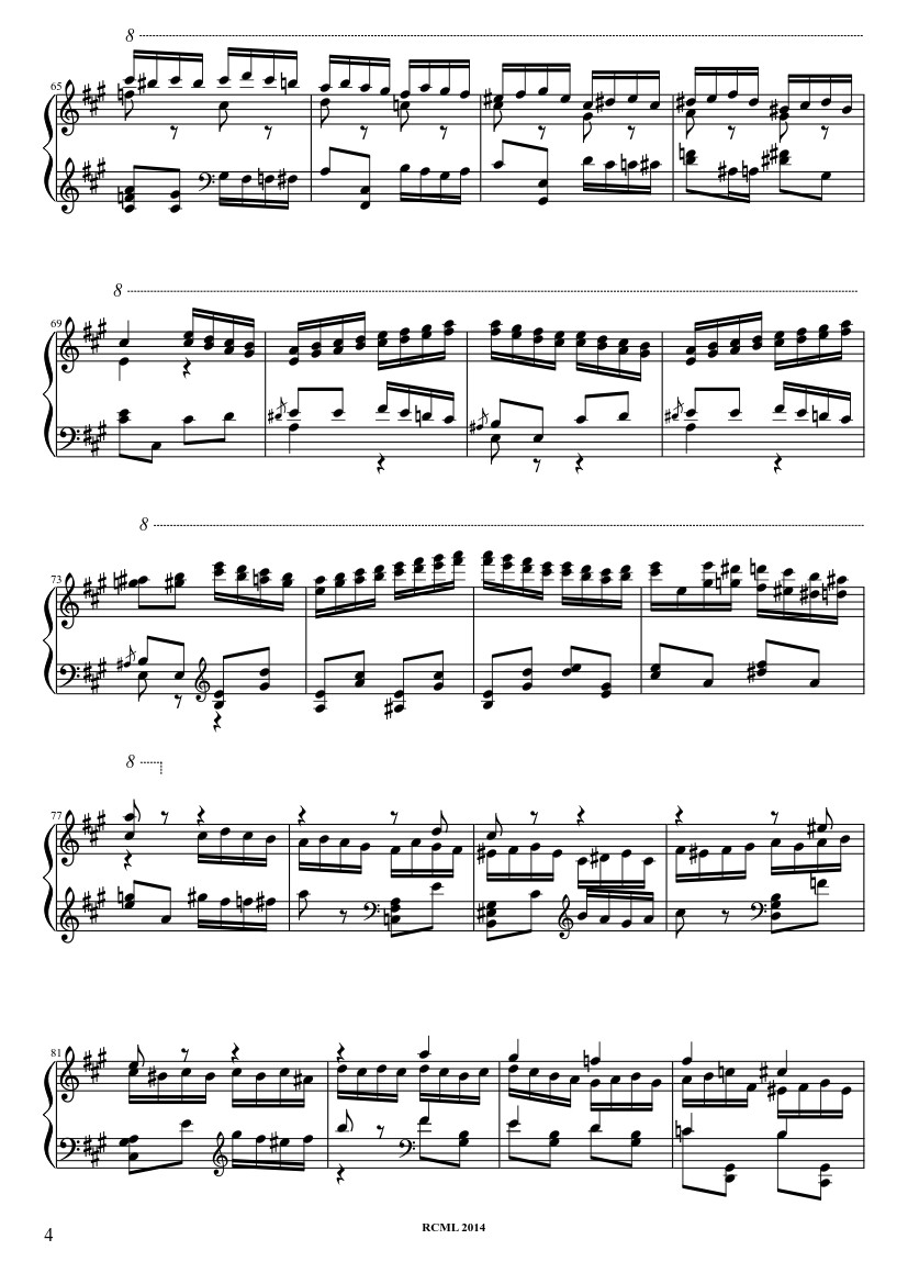 Page 4 of the piano sheet music PDF – Turkish March Sheet Piano by Ravllave
