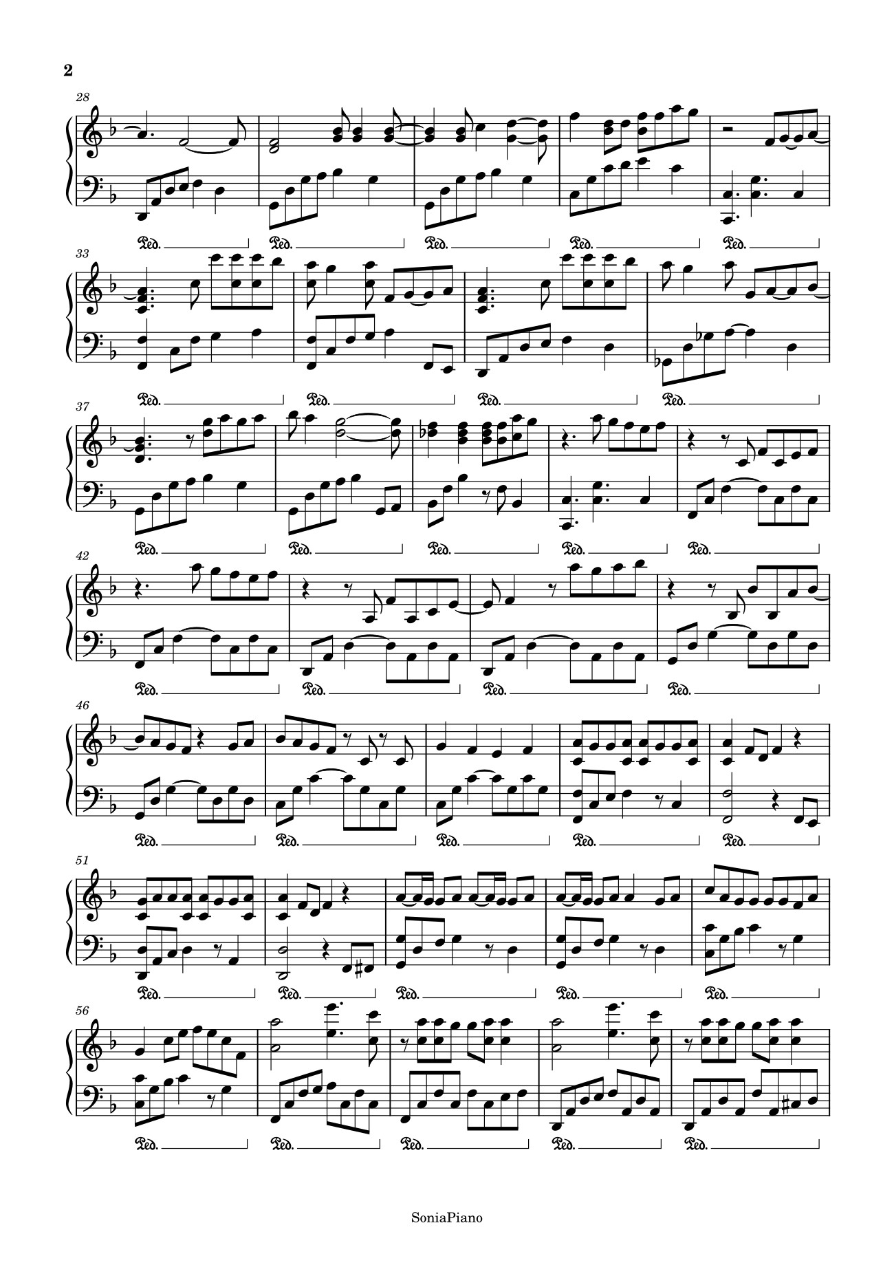 Page 2 of the piano sheet music PDF Piano – Thằng điên Sheet Piano by Piano arranged by Phương Thy 