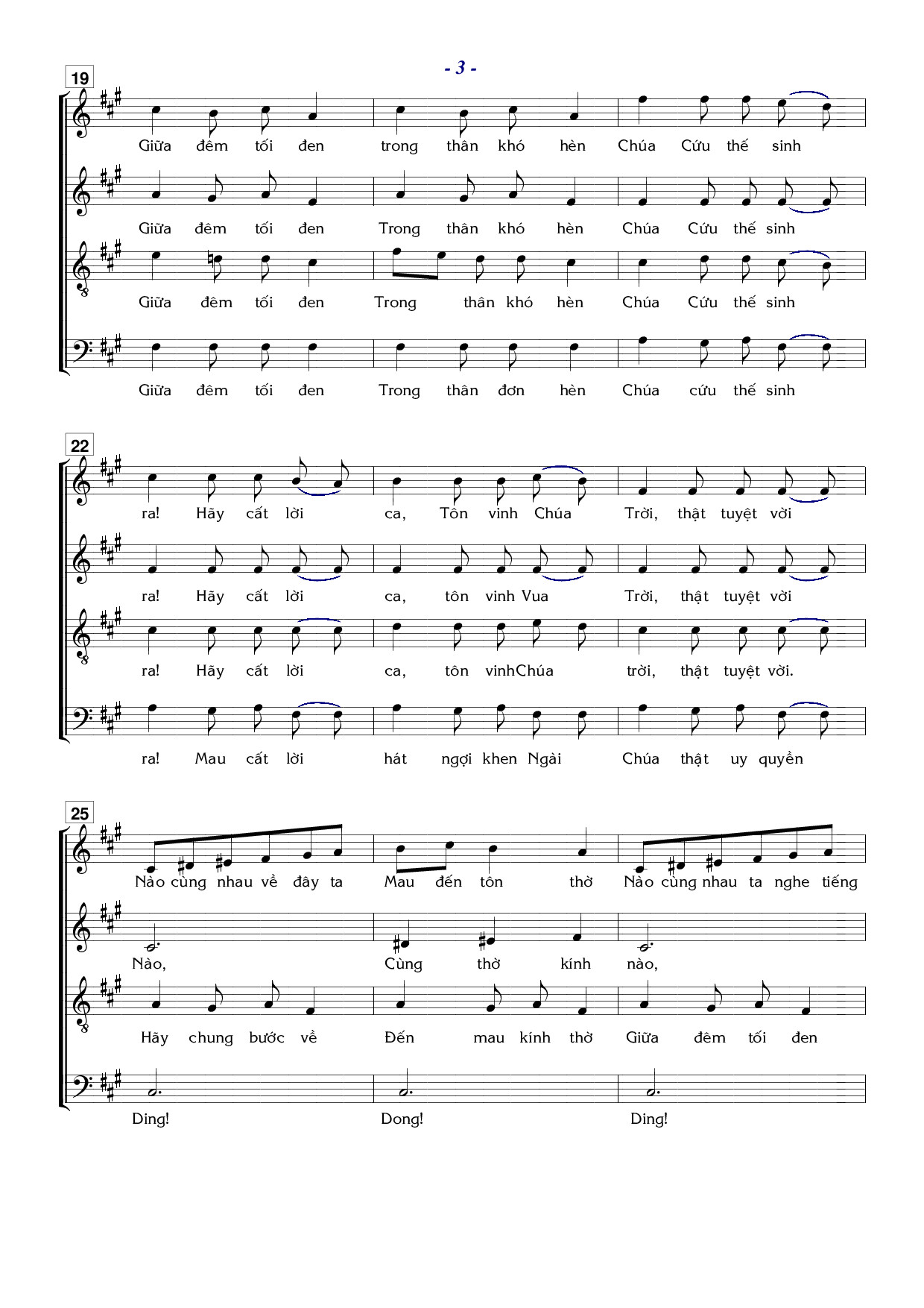 Page 3 of the piano sheet music PDF – Tiếng Chuông Sinh Nhật by Nguyễn Bách