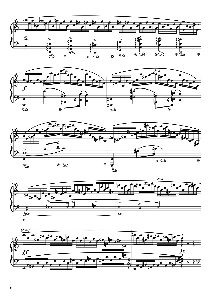 Page 6 of the piano sheet music PDF – Étude Opus 25 No. 11 in A Minor “Winter Wind” Sheet Piano by Frédéric François Chopin