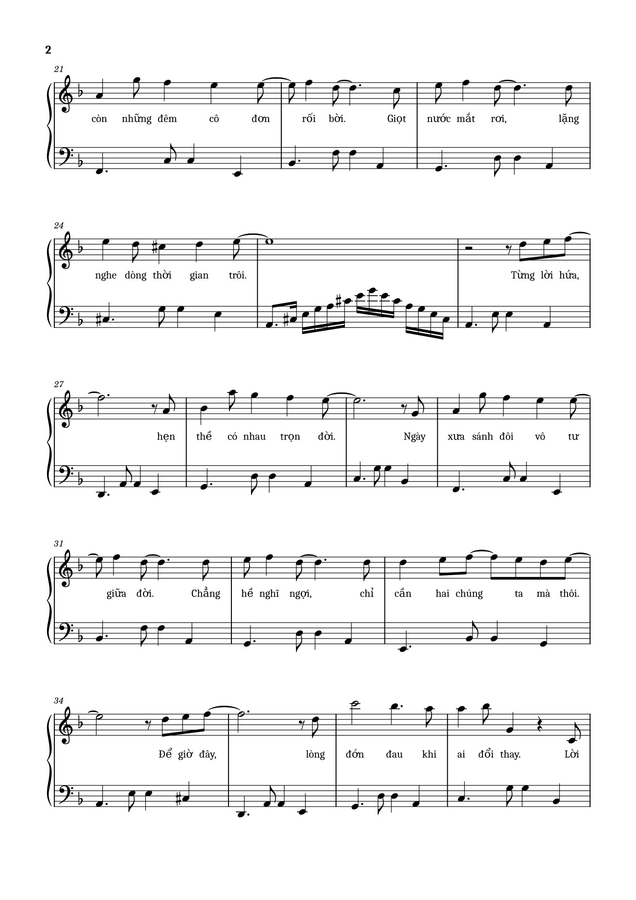 Page 2 of the piano sheet music PDF – Người hãy quên em đi Sheet Piano by Khắc Hưng