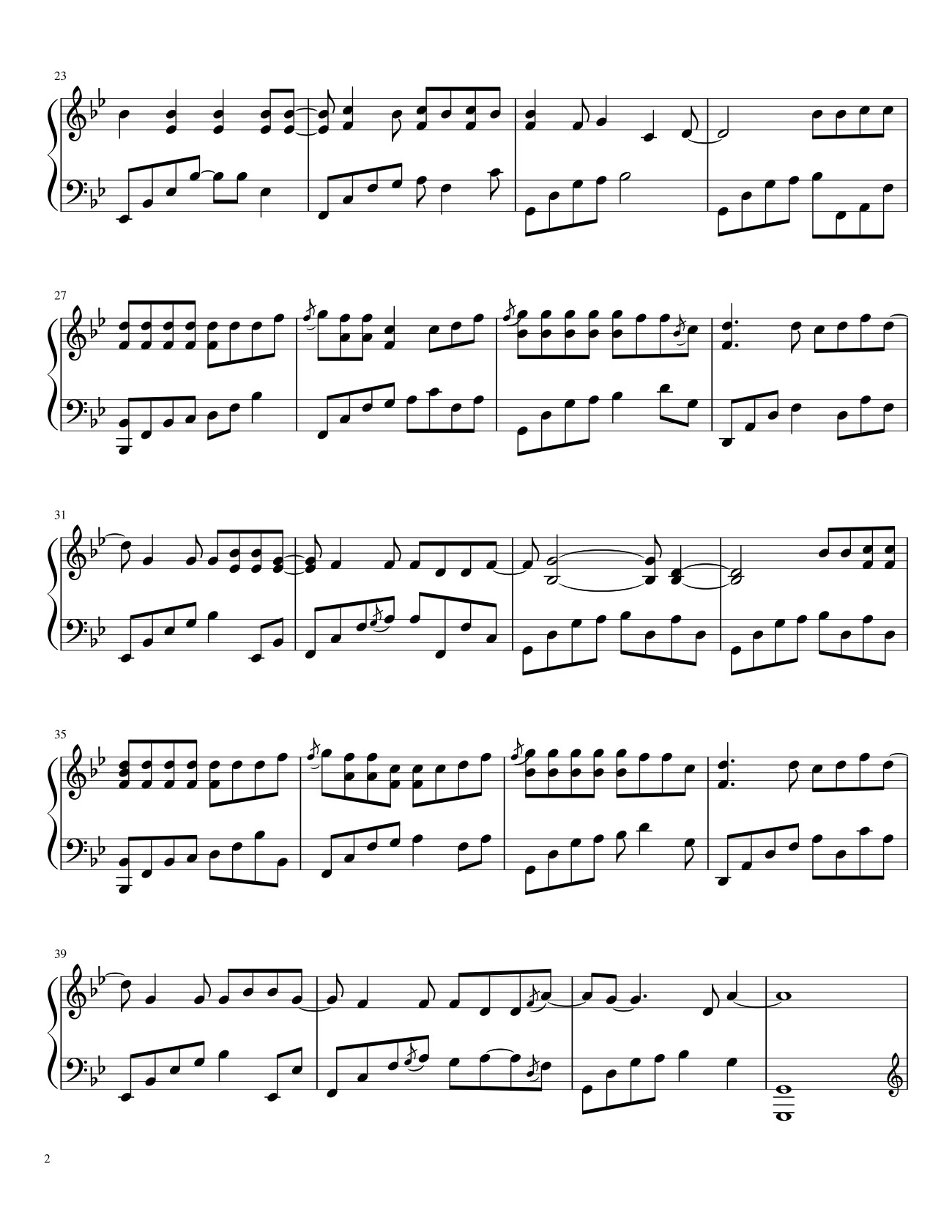 Page 2 of the piano sheet music PDF – Phai Dấu Cuộc Tình Sheet Piano by Nhạc Hoa lời Việt
