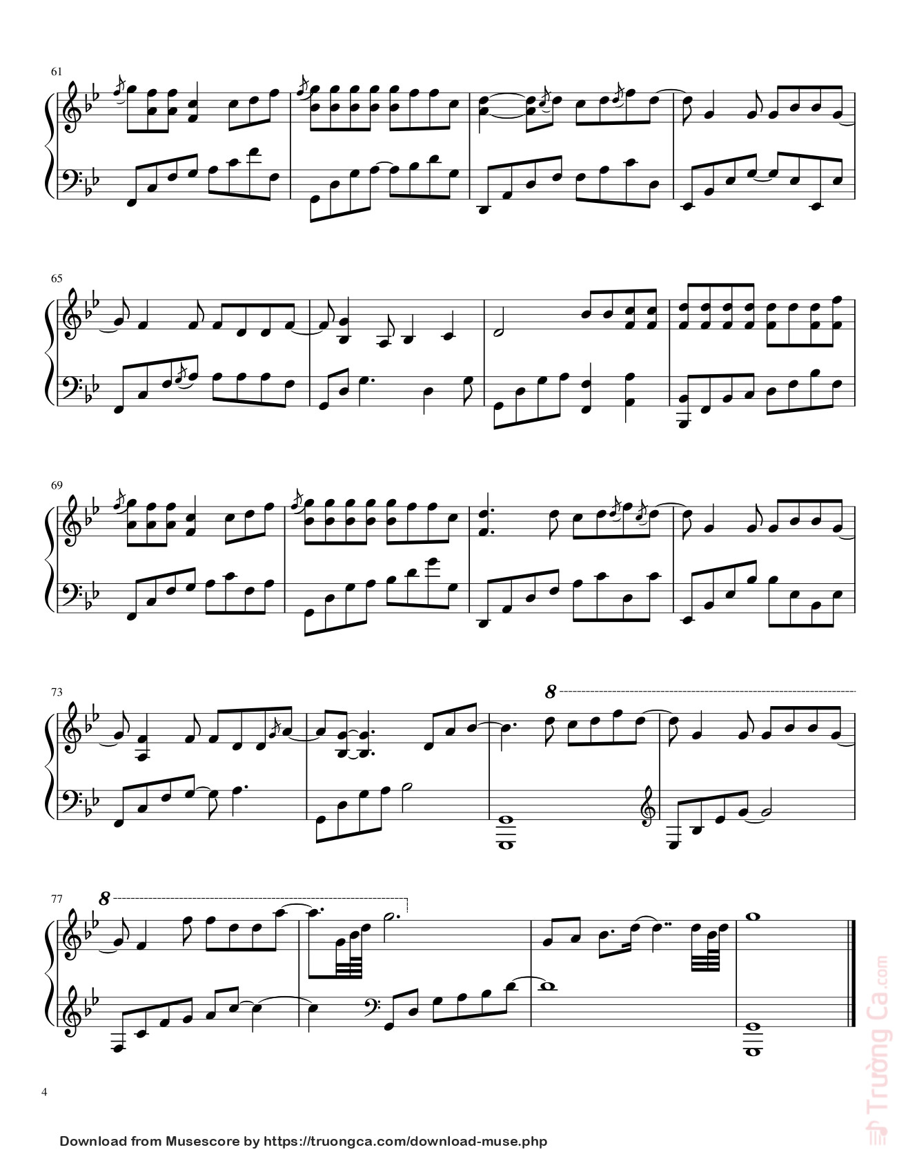 Page 4 of the piano sheet music PDF – Phai Dấu Cuộc Tình Sheet Piano by Nhạc Hoa lời Việt