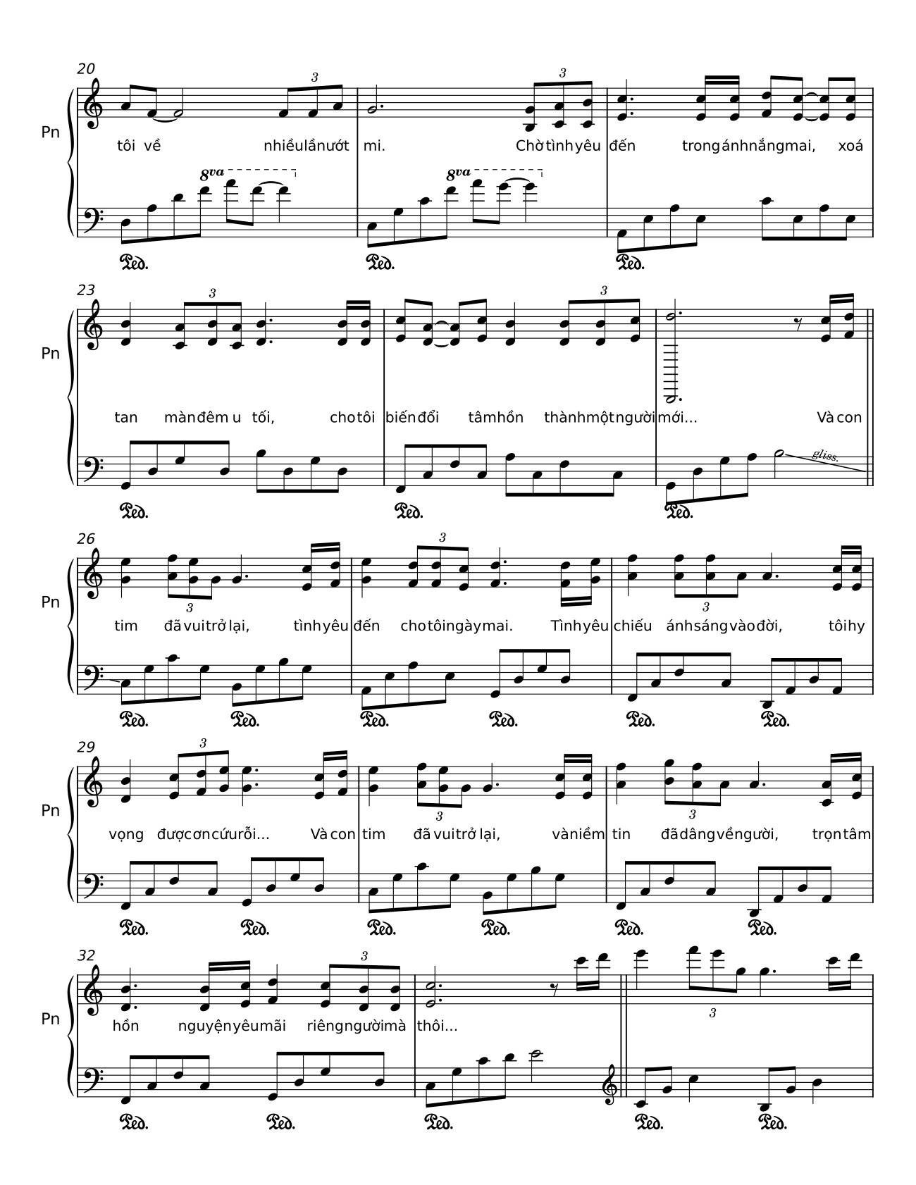 Page 2 of the piano sheet music PDF – VÀ CON TIM ĐÃ VUI TRỞ LẠI Sheet Piano by Đức Huy