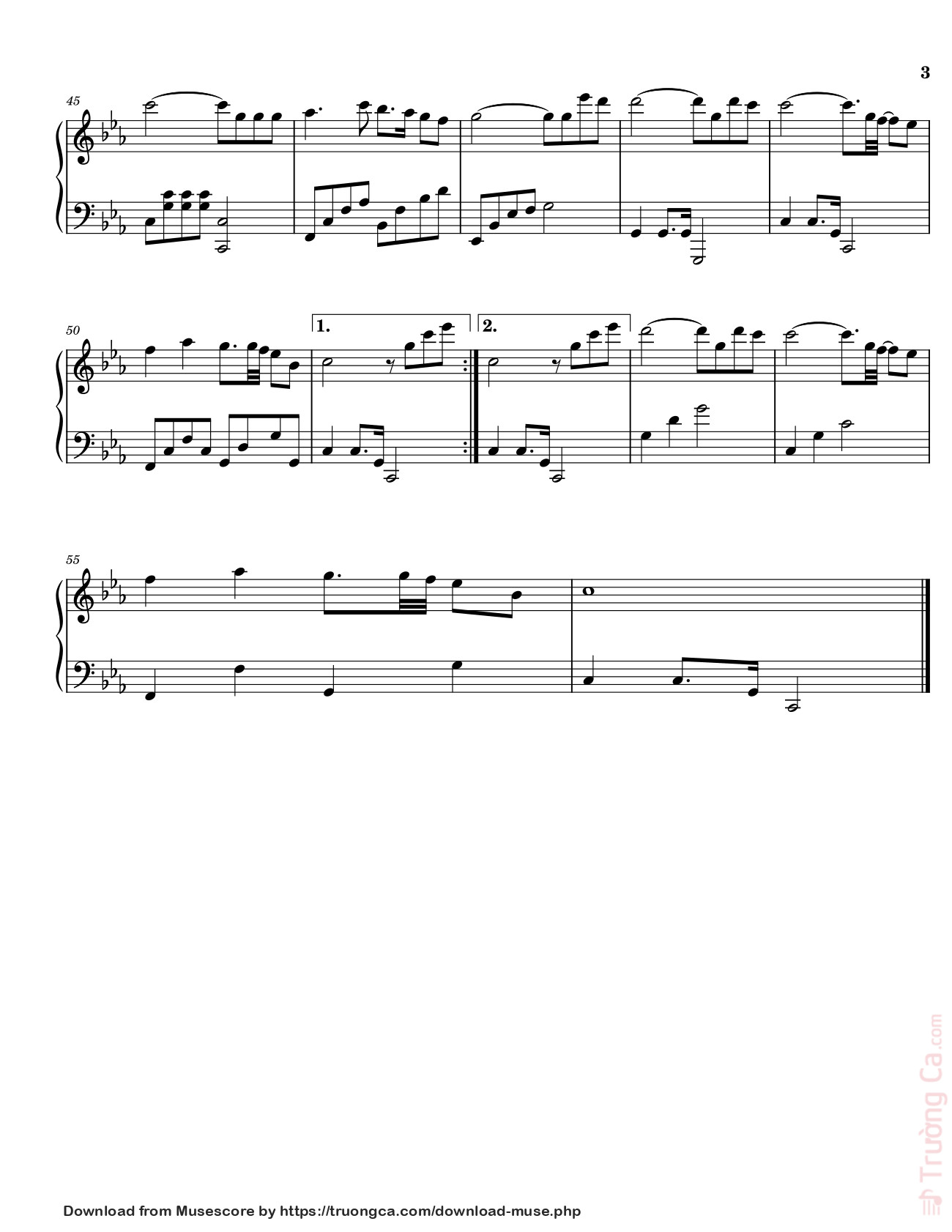 Page 3 of the piano sheet music PDF – Je Ne Pourrais Jamais T