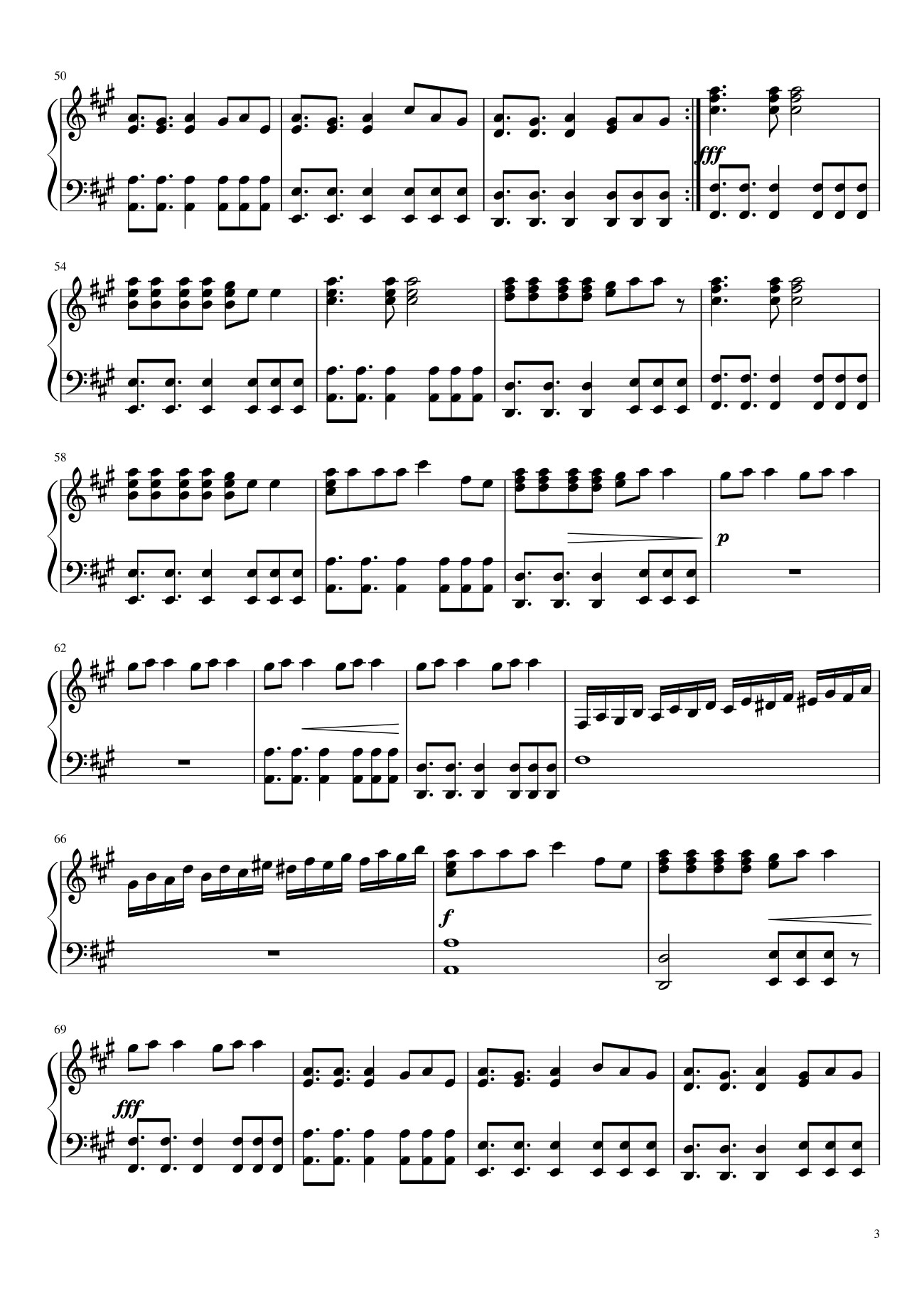 Page 3 of the piano sheet music PDF – Alive - Krewella Sheet Piano by Unregistered_user