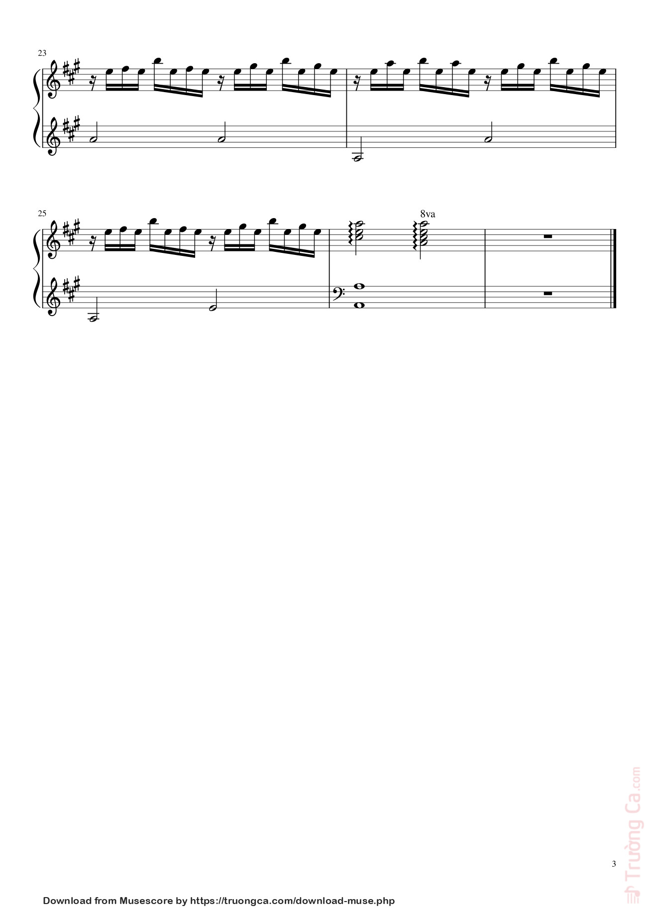 Page 3 of the piano sheet music PDF – Happy New Year Sheet Piano by Johnmacmil@gmail.com