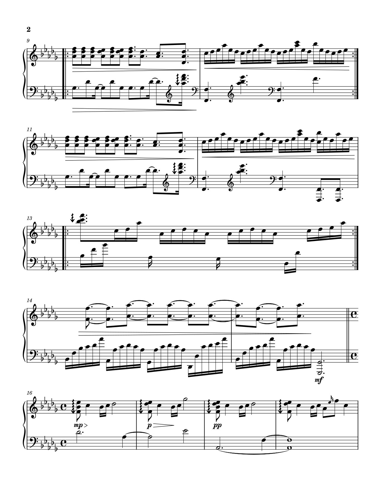 Page 2 of the piano sheet music PDF – Chasing Kou Sheet Piano by Khamarib1024