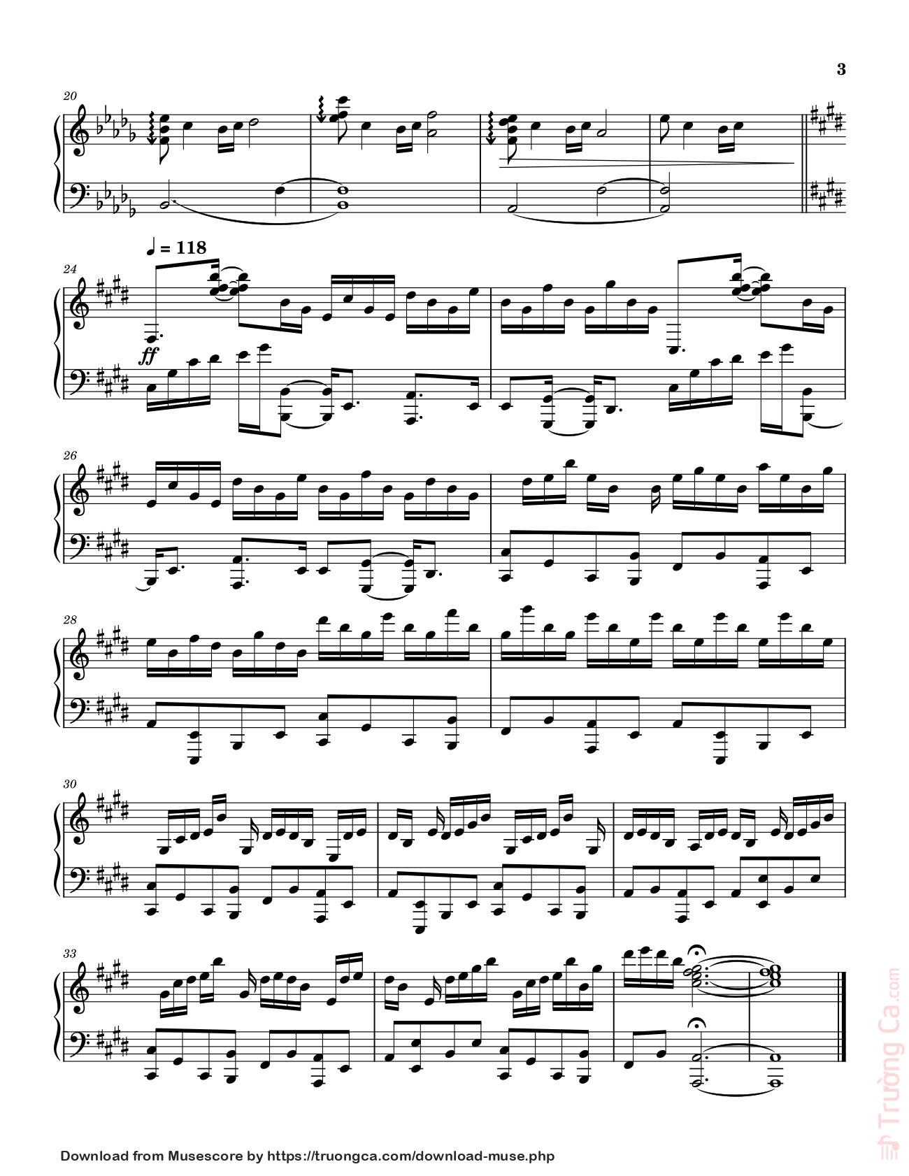 Page 3 of the piano sheet music PDF – Chasing Kou Sheet Piano by Khamarib1024