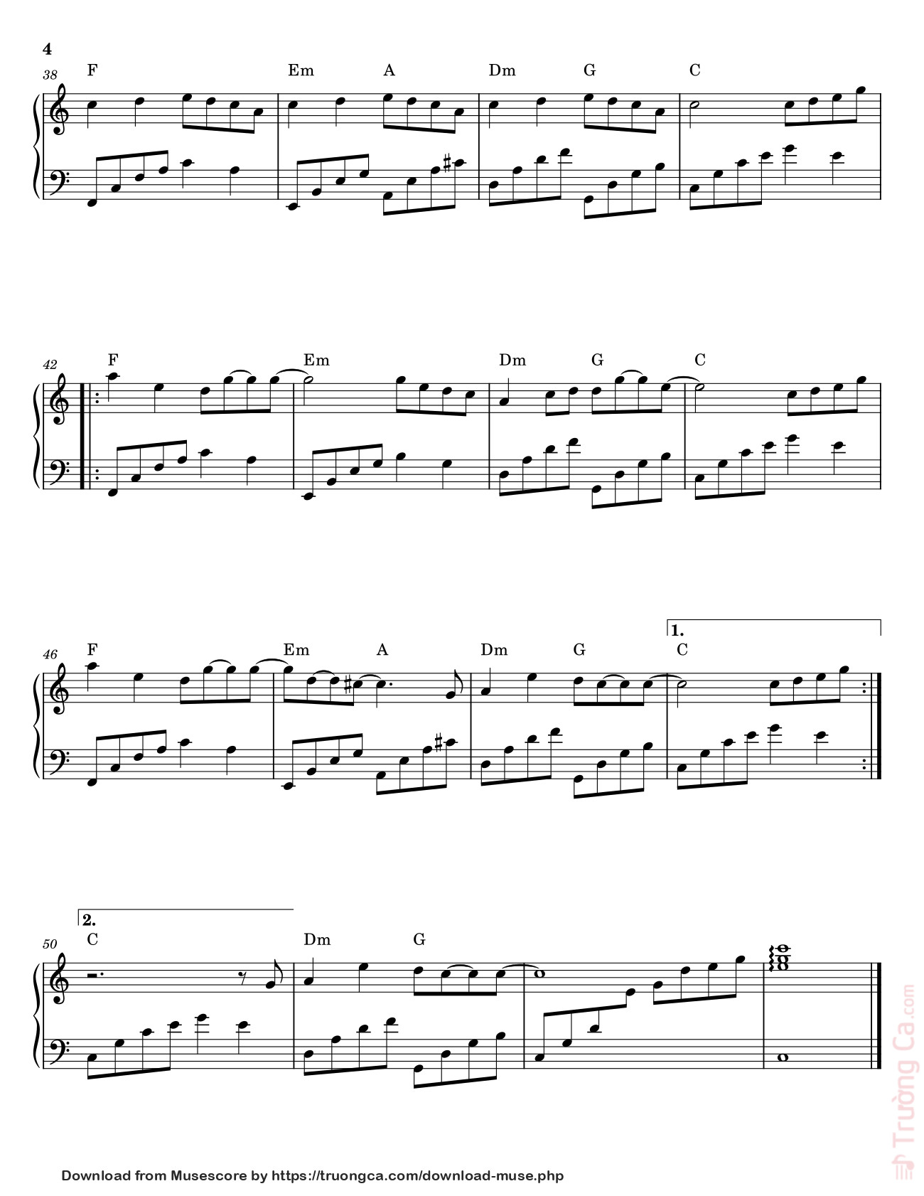 Page 4 of the piano sheet music PDF Piano – Đừng Làm Trái Tim Anh Đau Sheet Piano by Sơn Tùng MTP 