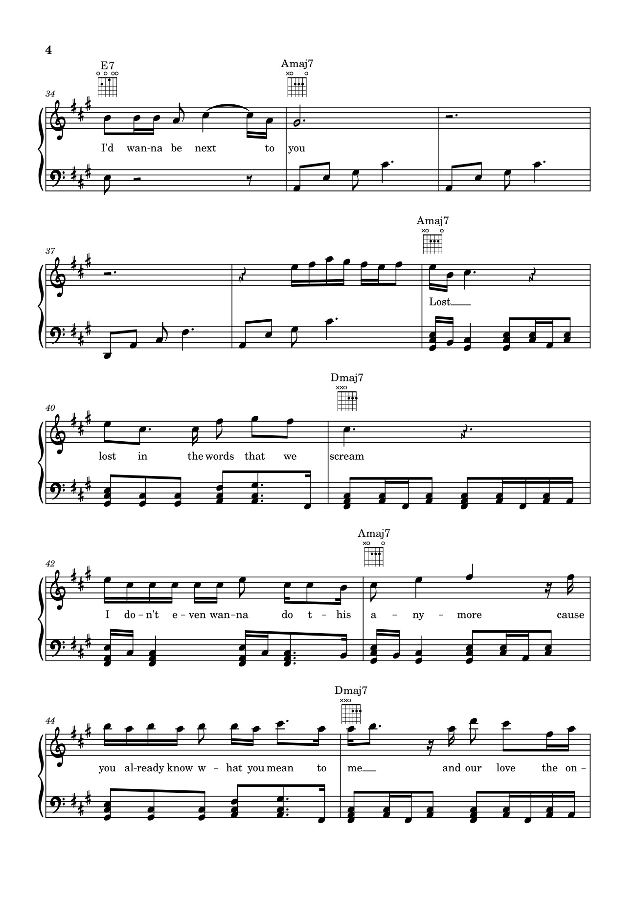 Page 4 of the piano sheet music PDF – Die With A Smile - Bruno Mars And Lady Gaga Sheet Piano by Unregistered_user