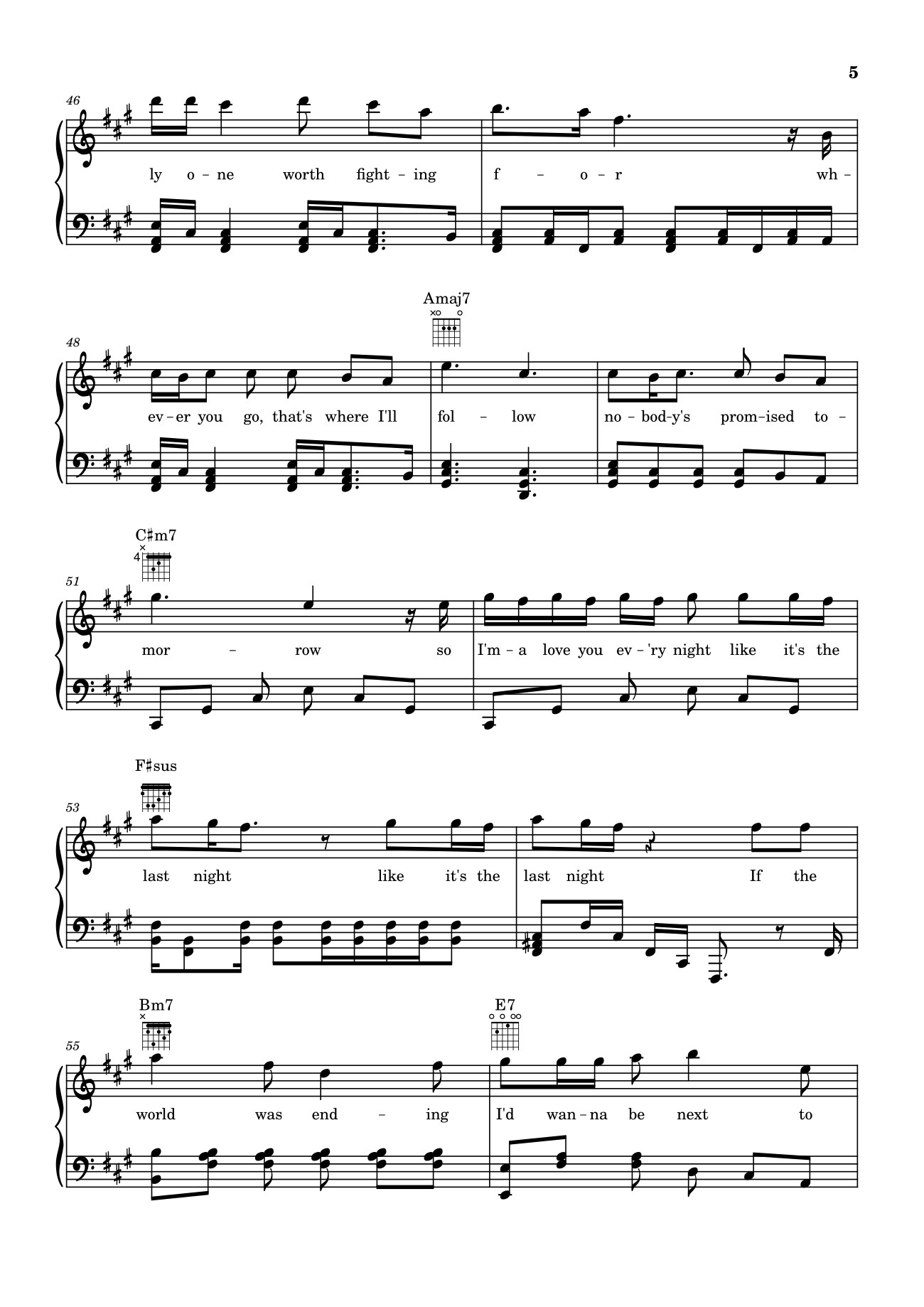 Page 5 of the piano sheet music PDF – Die With A Smile - Bruno Mars And Lady Gaga Sheet Piano by Unregistered_user