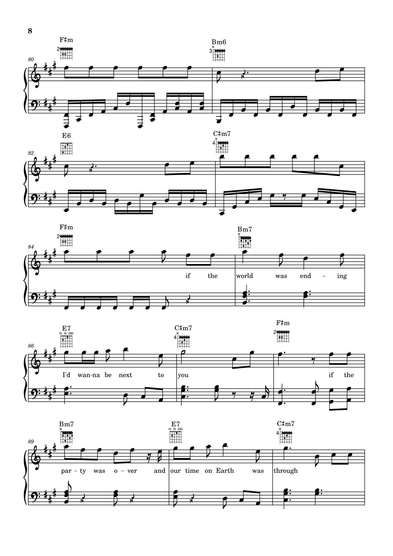 Page 8 of the piano sheet music PDF – Die With A Smile - Bruno Mars And Lady Gaga Sheet Piano by Unregistered_user