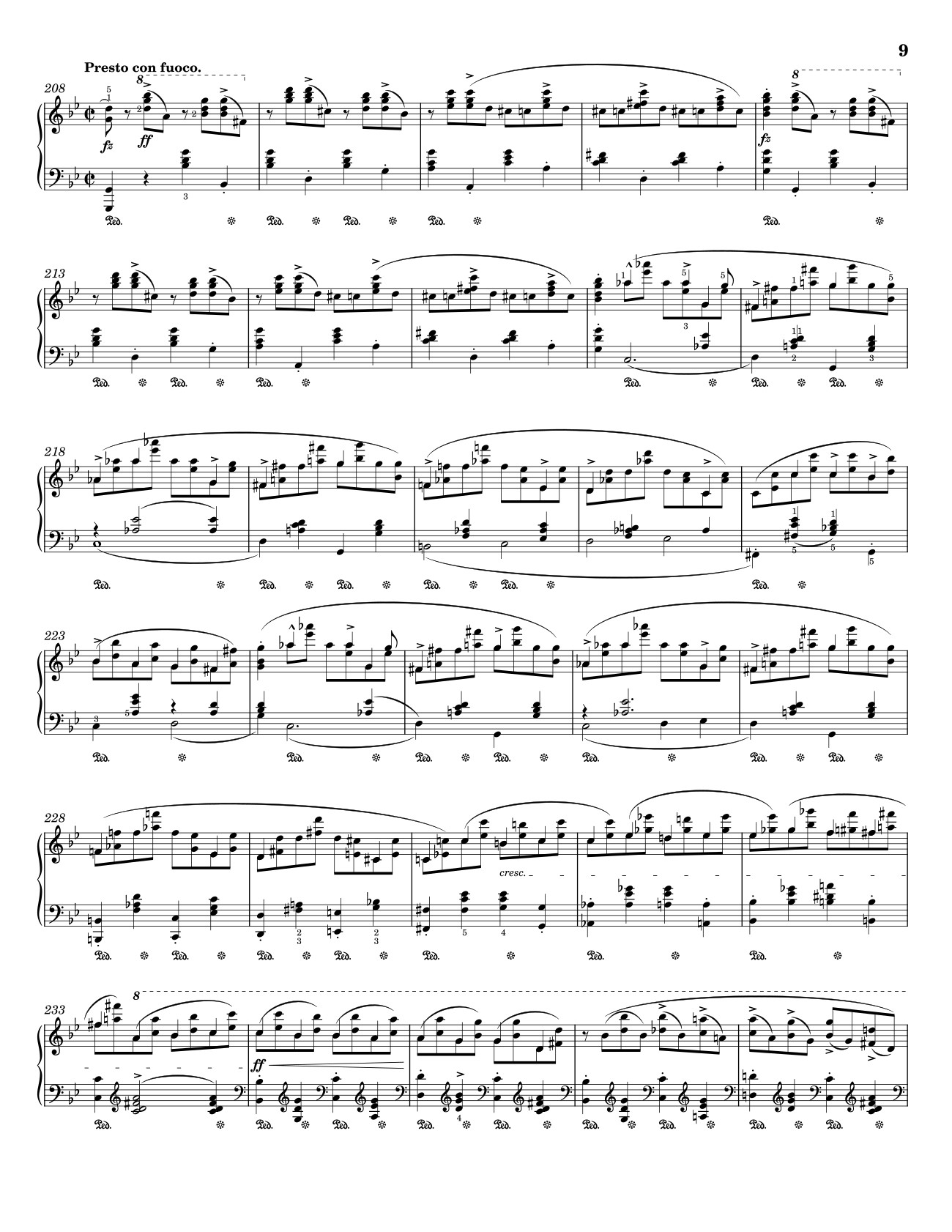 Page 9 of the piano sheet music PDF – Ballade No I by Chopin