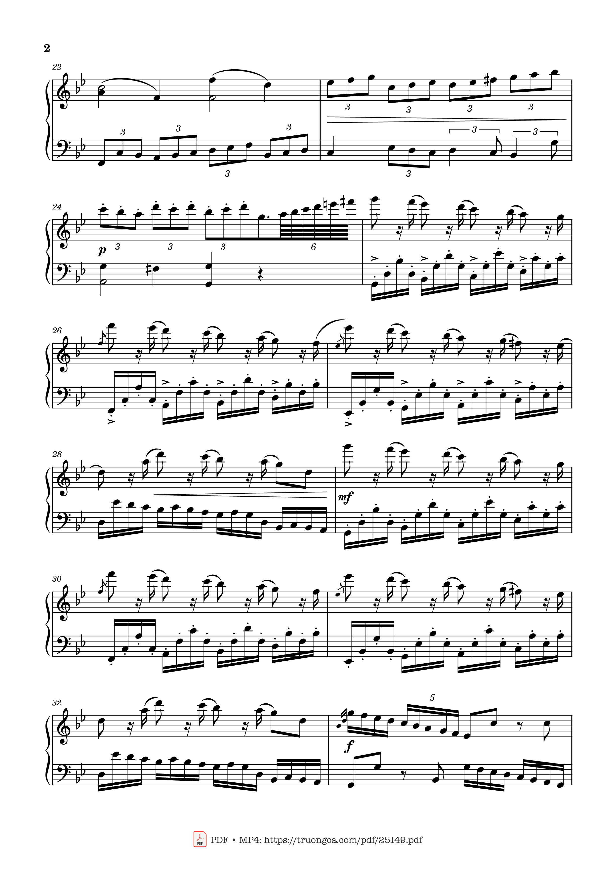 Page 2 of the piano sheet music PDF – Passacaglia, Op. 20 No. 2 by Johan Halvorsen