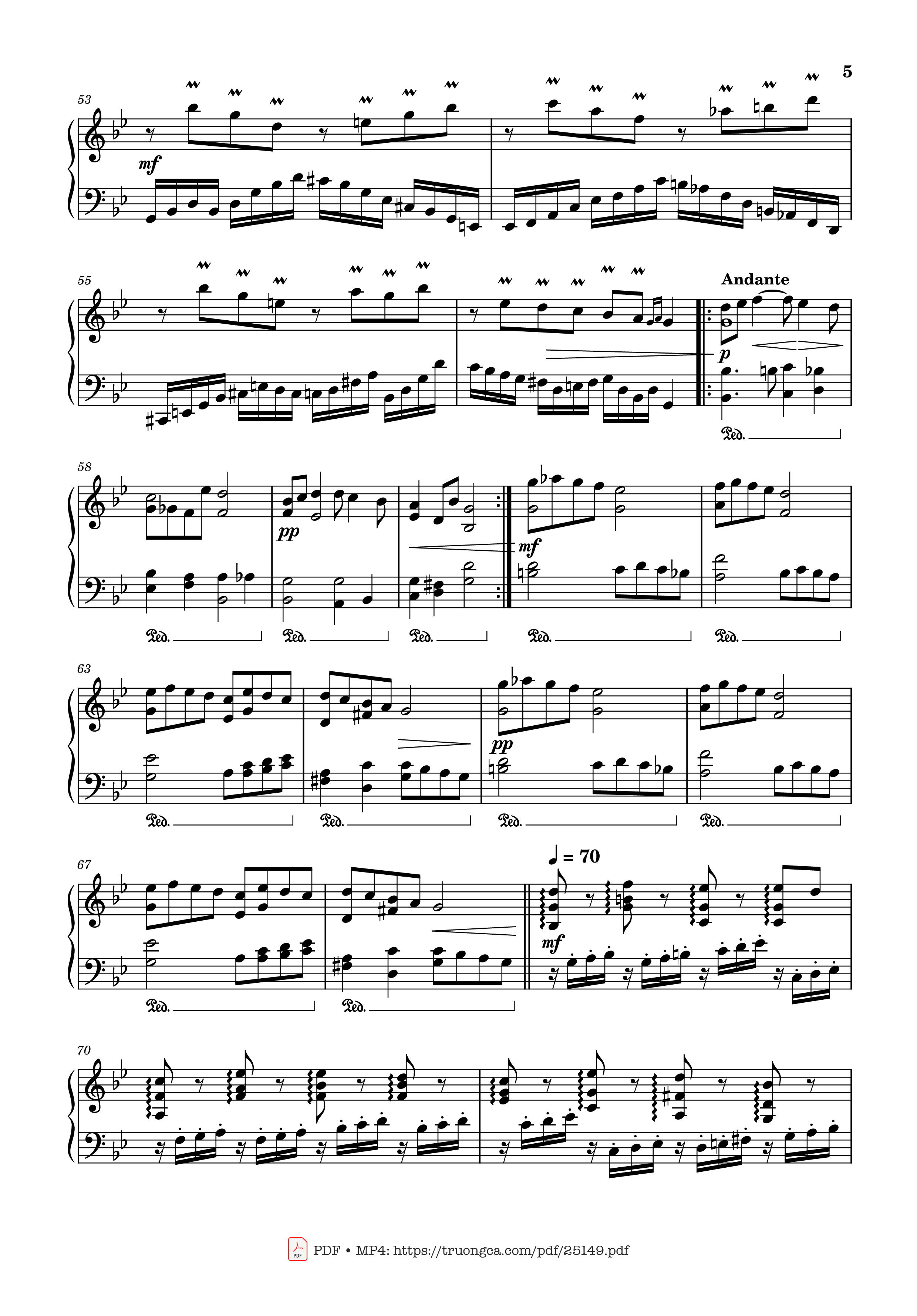 Page 5 of the piano sheet music PDF – Passacaglia, Op. 20 No. 2 by Johan Halvorsen