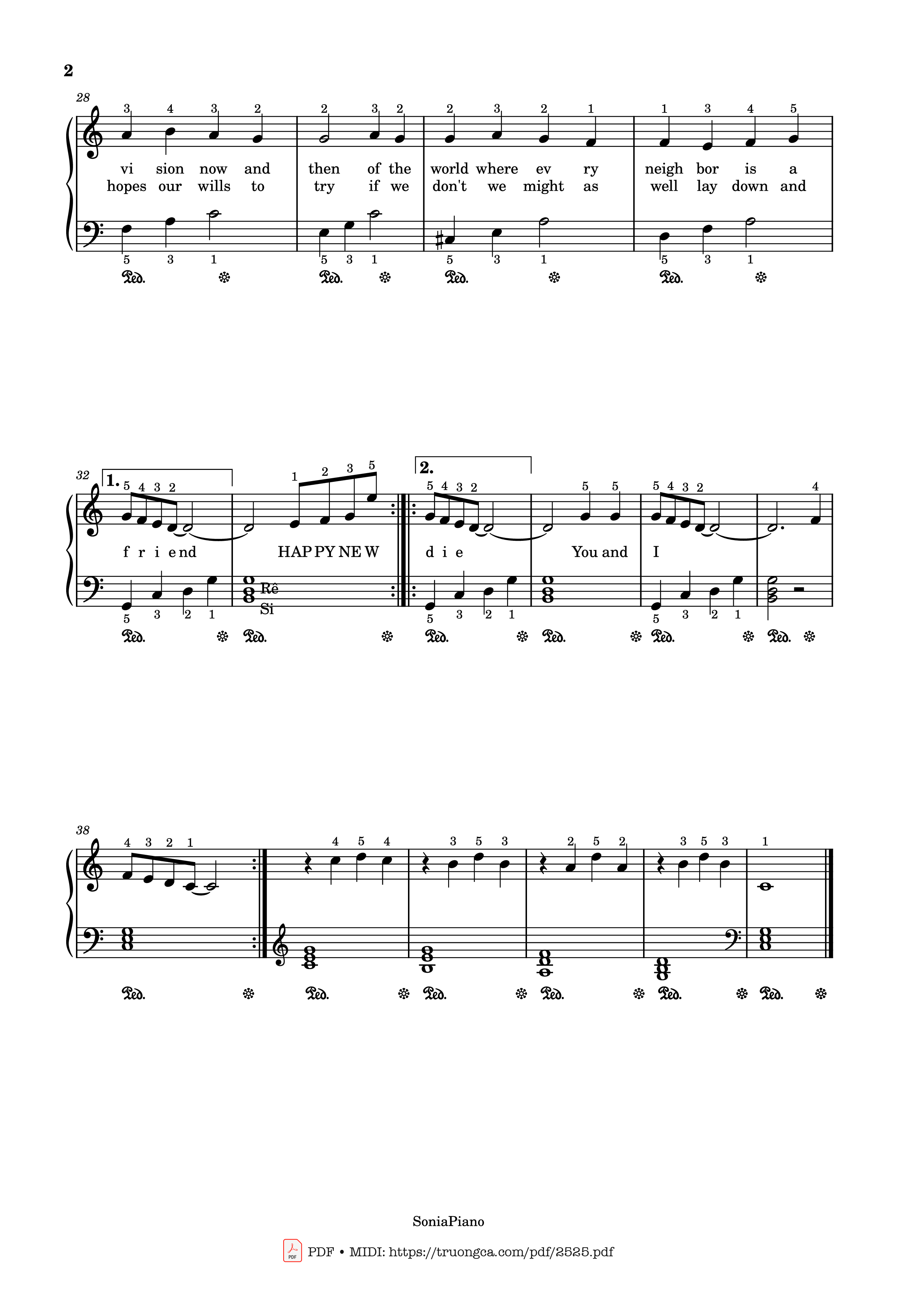 Page 2 of the piano sheet music PDF – Happy new year Piano Easy by Abba