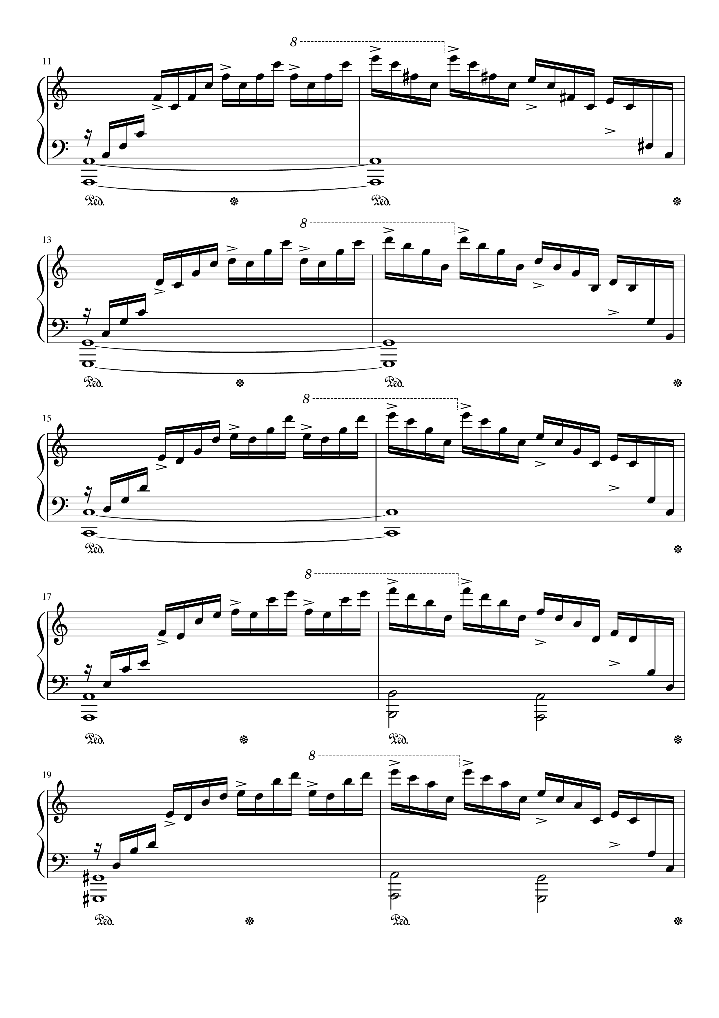 Page 2 of the piano sheet music PDF Piano – Etude op.10 no.1 (Waterfall) Chopin by Chopin