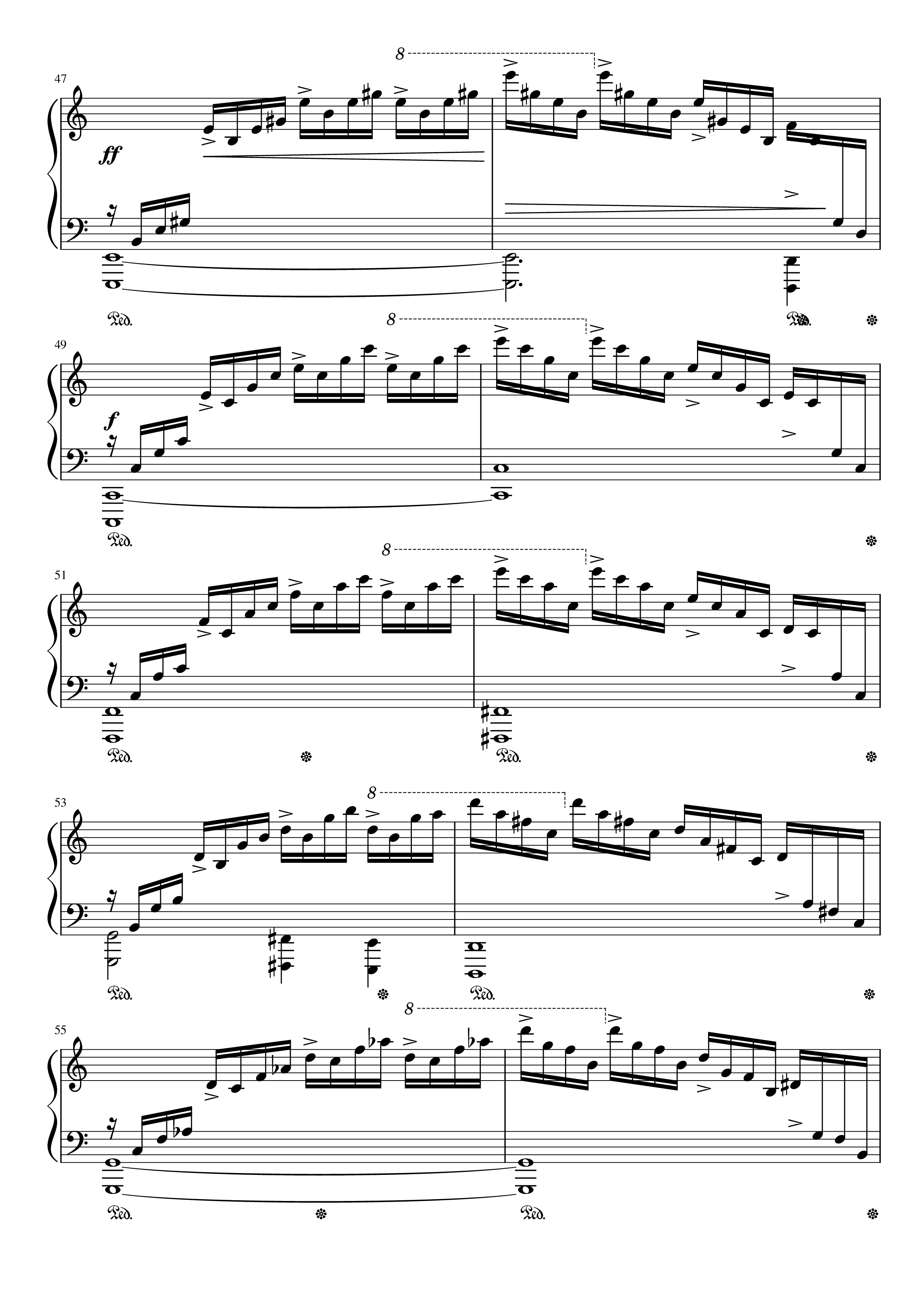 Page 6 of the piano sheet music PDF Piano – Etude op.10 no.1 (Waterfall) Chopin by Chopin