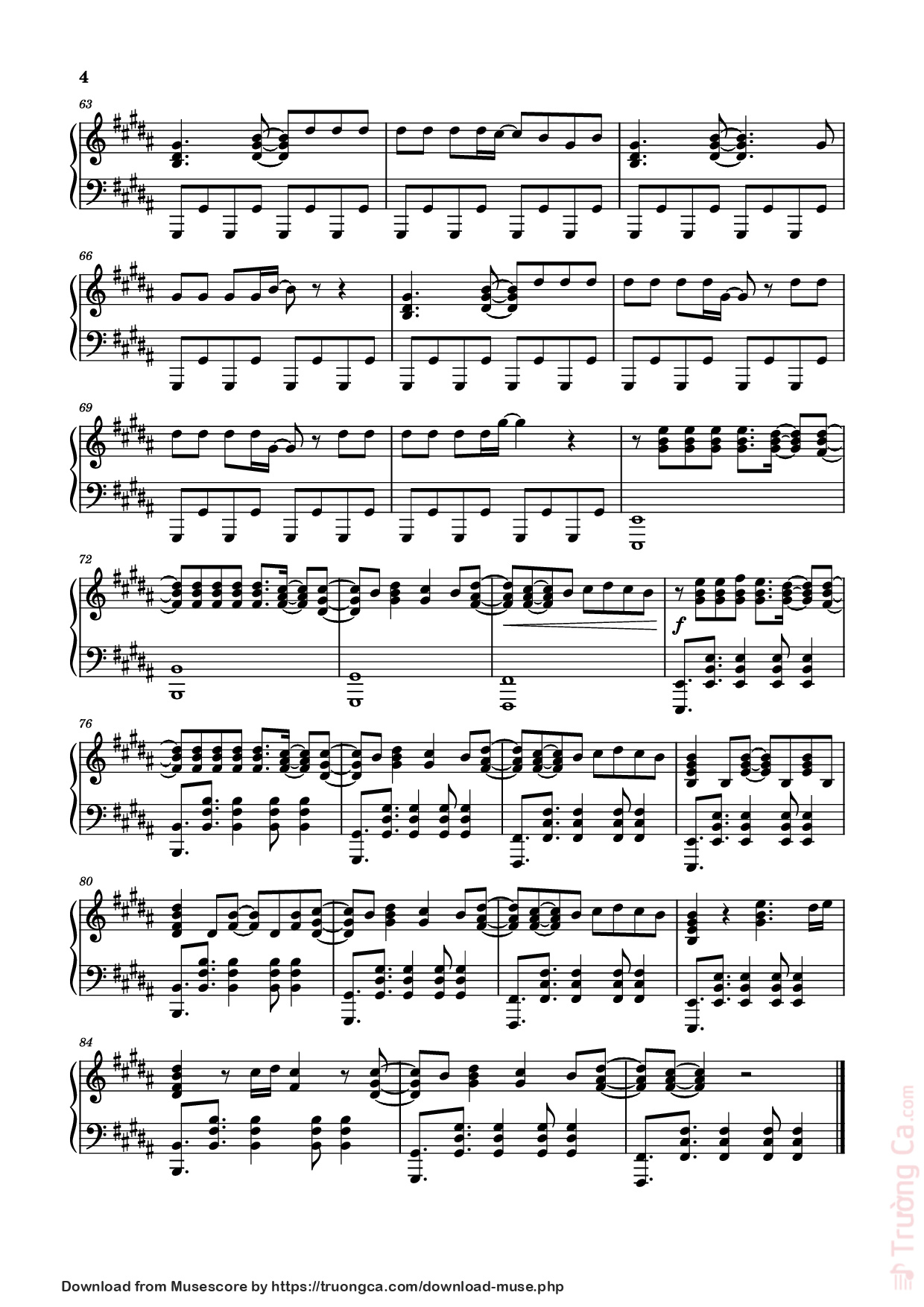Page 4 of the piano sheet music PDF Piano – Before You Leave Me Piano by Alex Warren