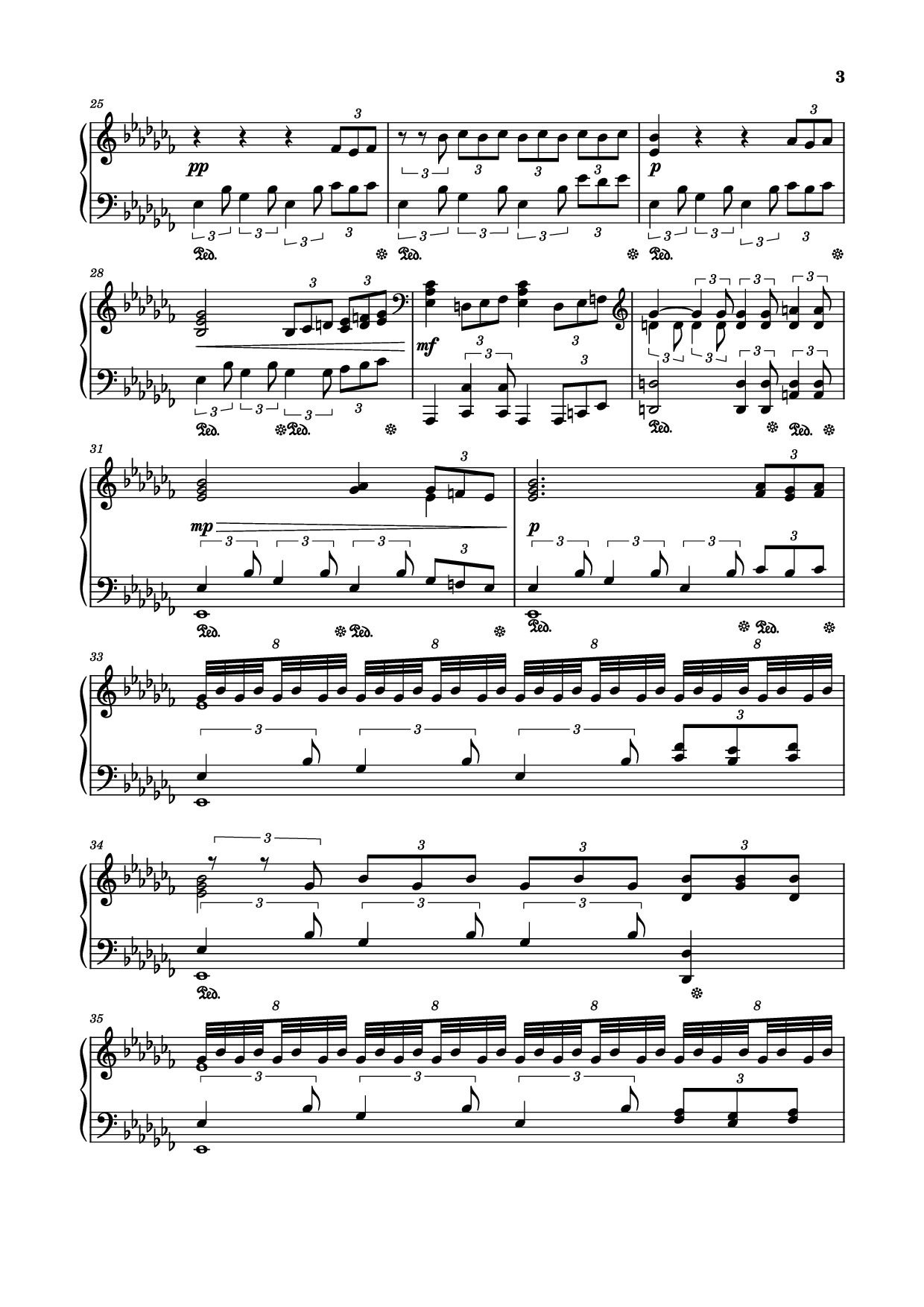 Page 3 of the piano sheet music PDF Piano – Fox Song theme (Alisa theme) Piano by Comp. Vladimir Bulaev