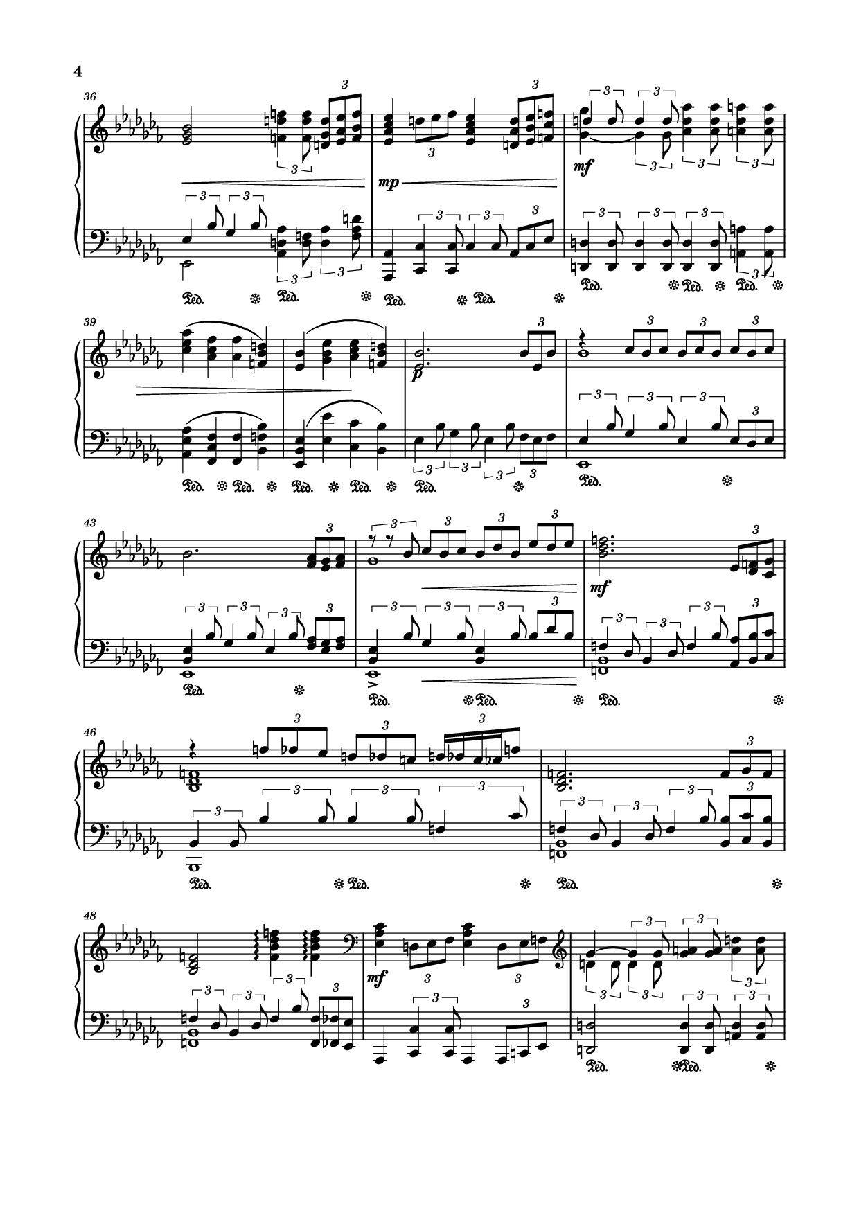 Page 4 of the piano sheet music PDF Piano – Fox Song theme (Alisa theme) Piano by Comp. Vladimir Bulaev