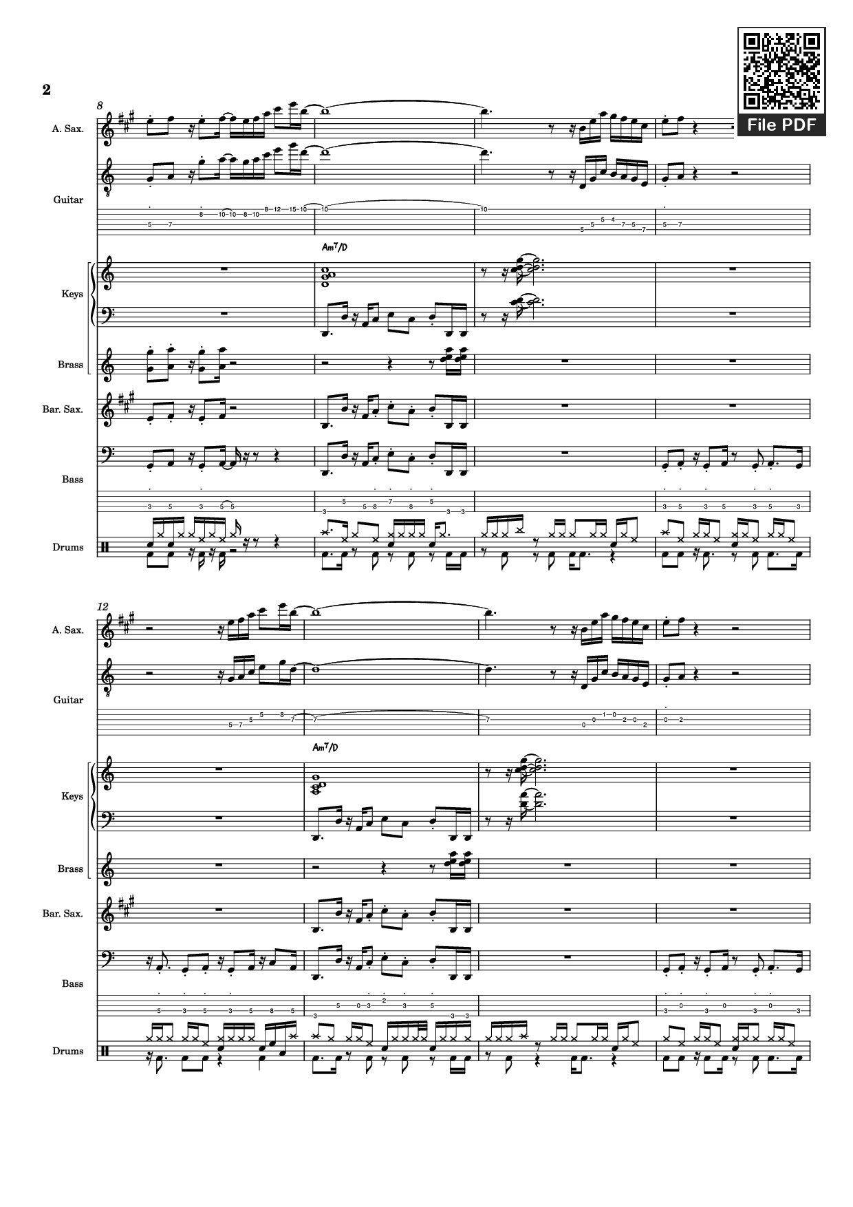 Page 2 of the piano sheet music PDF – Nab That Chap Piano by T-Square
