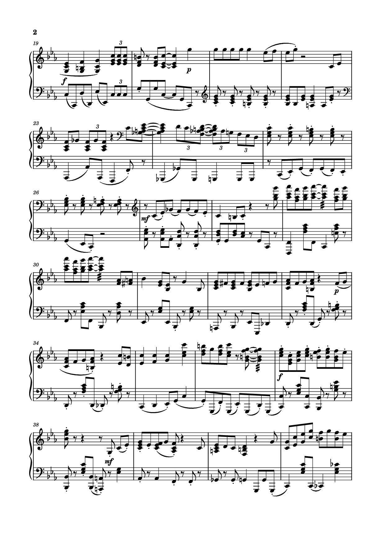 Page 2 of the piano sheet music PDF Piano – Ev