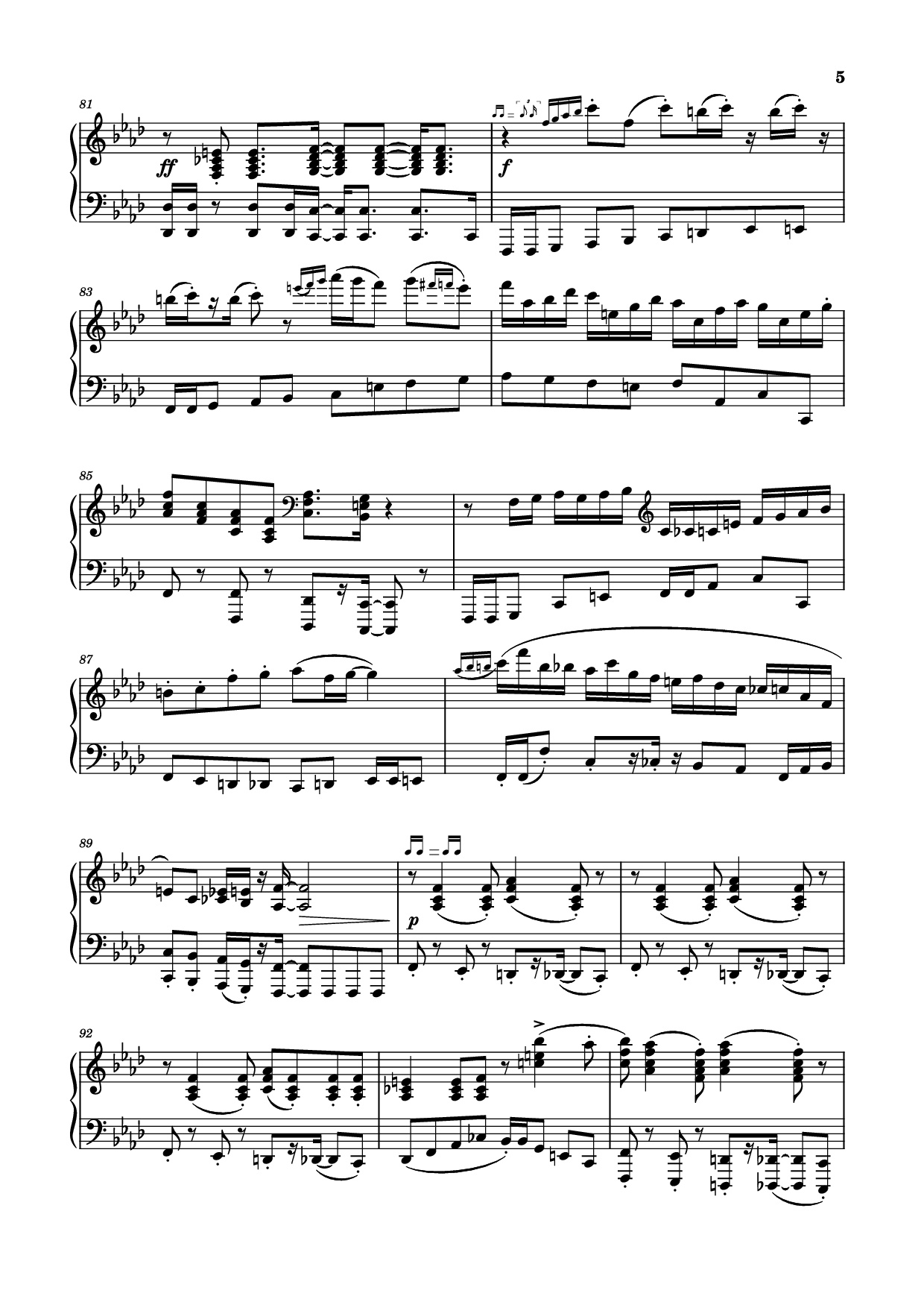 Page 5 of the piano sheet music PDF Piano – Ev