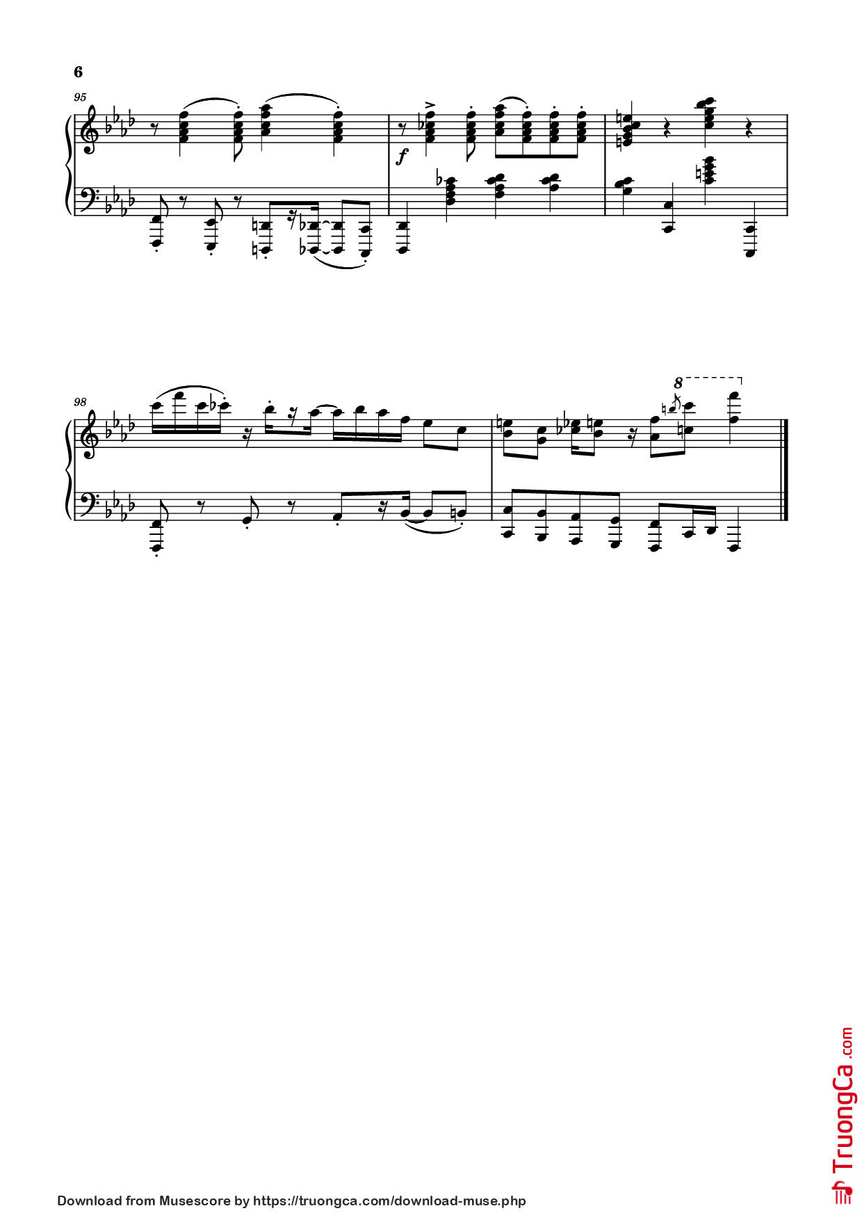 Page 6 of the piano sheet music PDF Piano – Ev