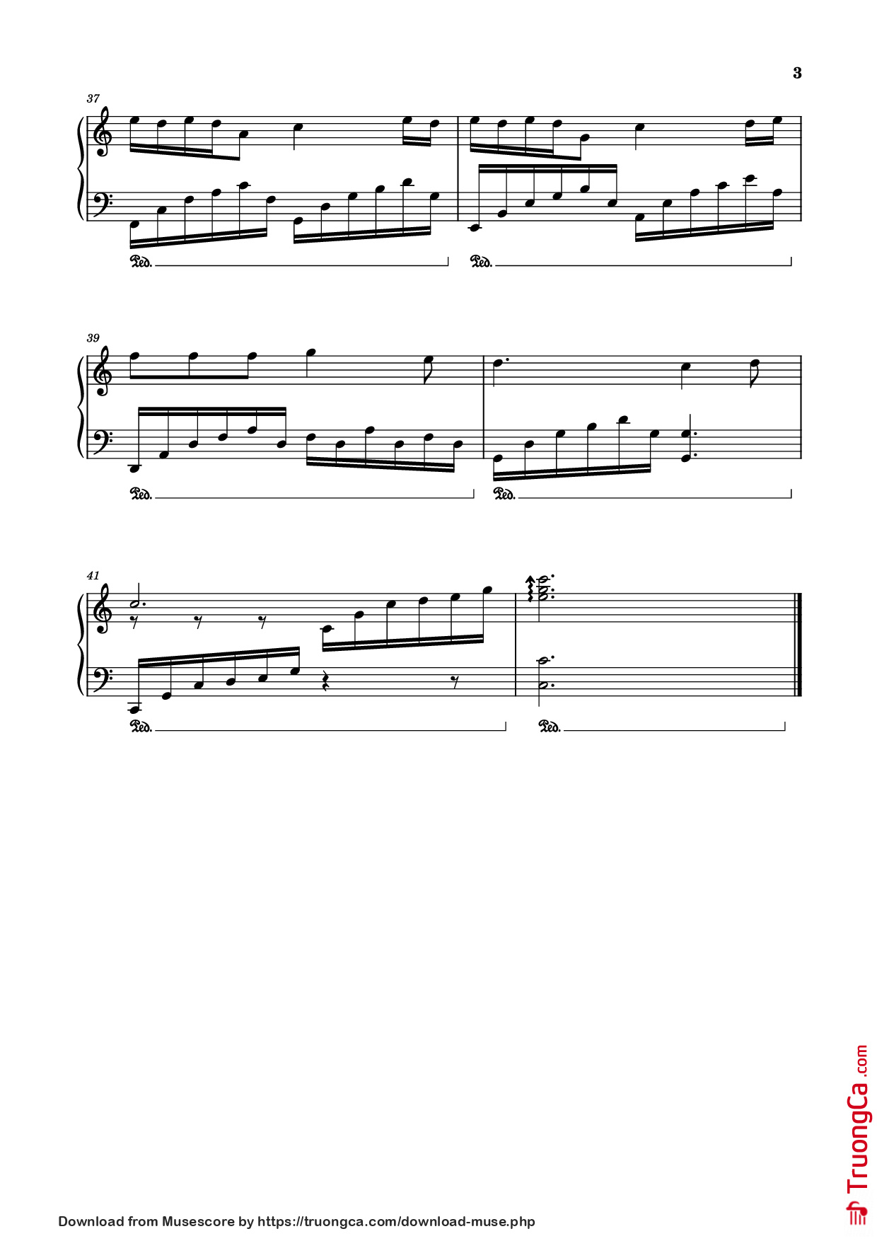 Page 3 of the piano sheet music PDF Piano – Chắc ai đó sẽ về Piano by Sơn Tùng M-TP