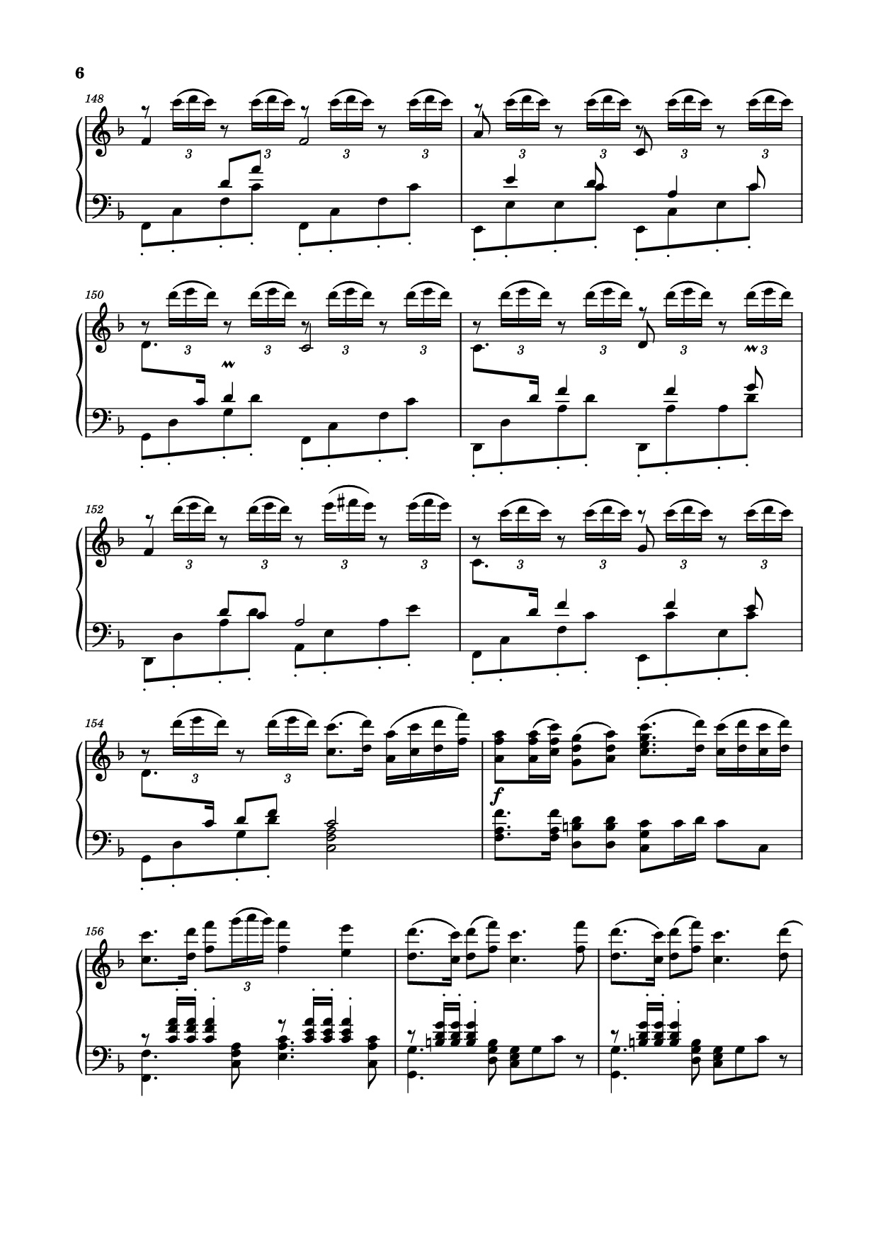 Page 6 of the piano sheet music PDF Piano – Spring Festival Overture Piano by Composed by Huanzhi Li 李焕之