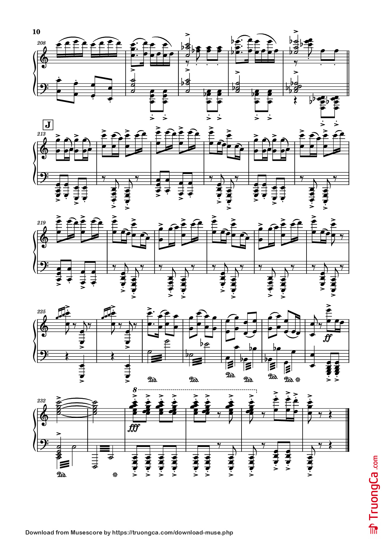 Page 10 of the piano sheet music PDF Piano – Spring Festival Overture Piano by Composed by Huanzhi Li 李焕之