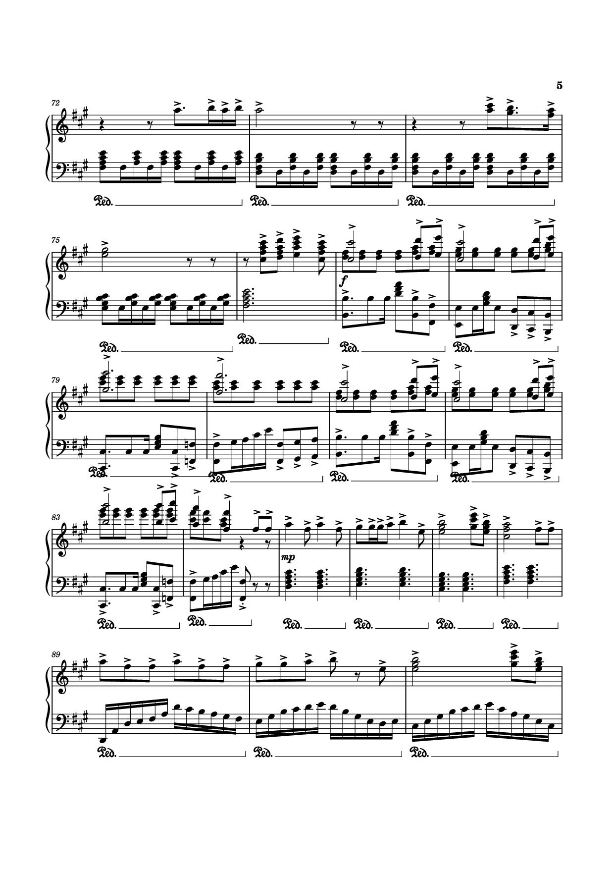 Page 5 of the piano sheet music PDF Piano – Die With A Smile Piano by Bruno Mars, Lady Gaga
