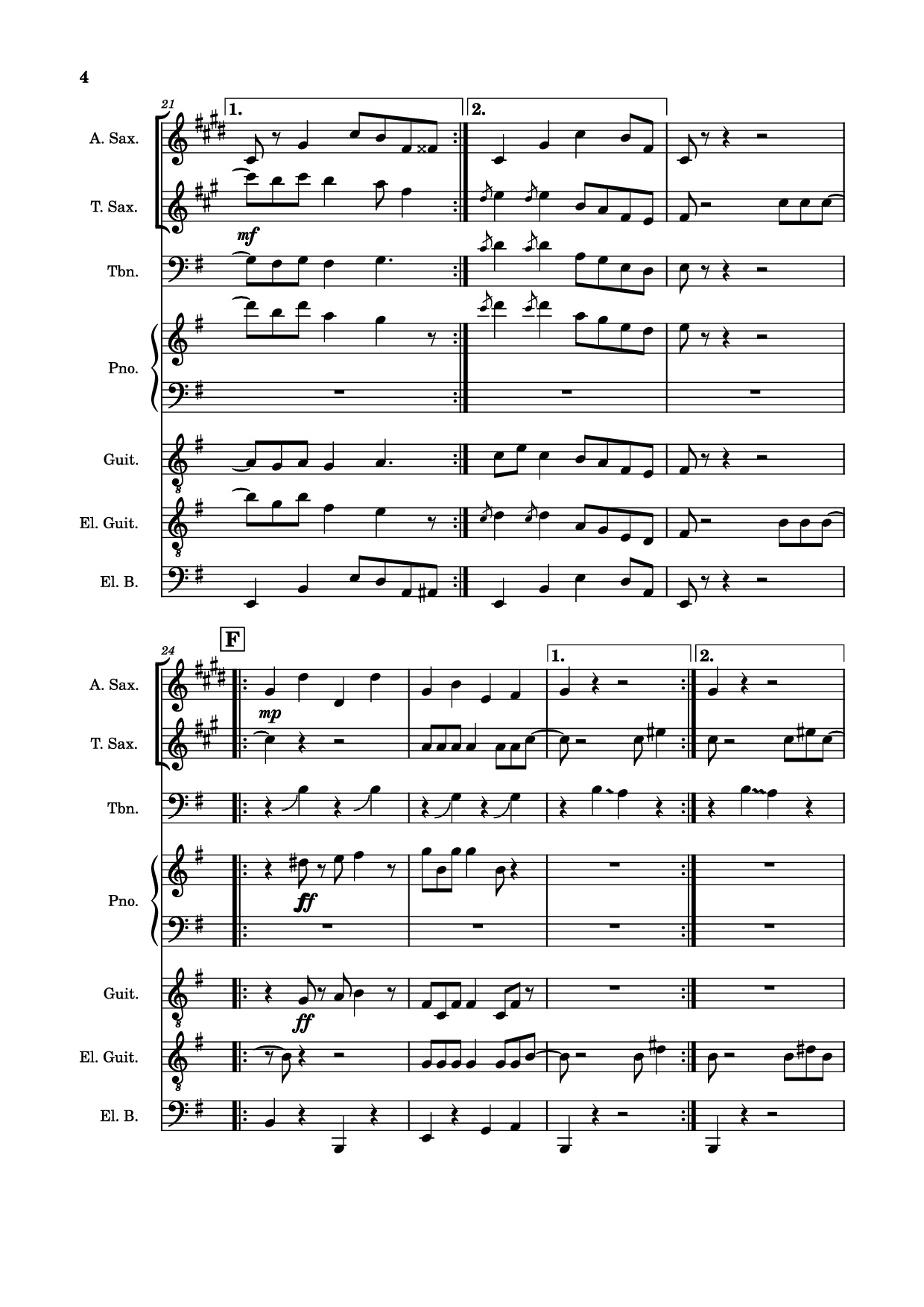 Page 4 of the piano sheet music PDF Piano – People are Strange Piano by JB
