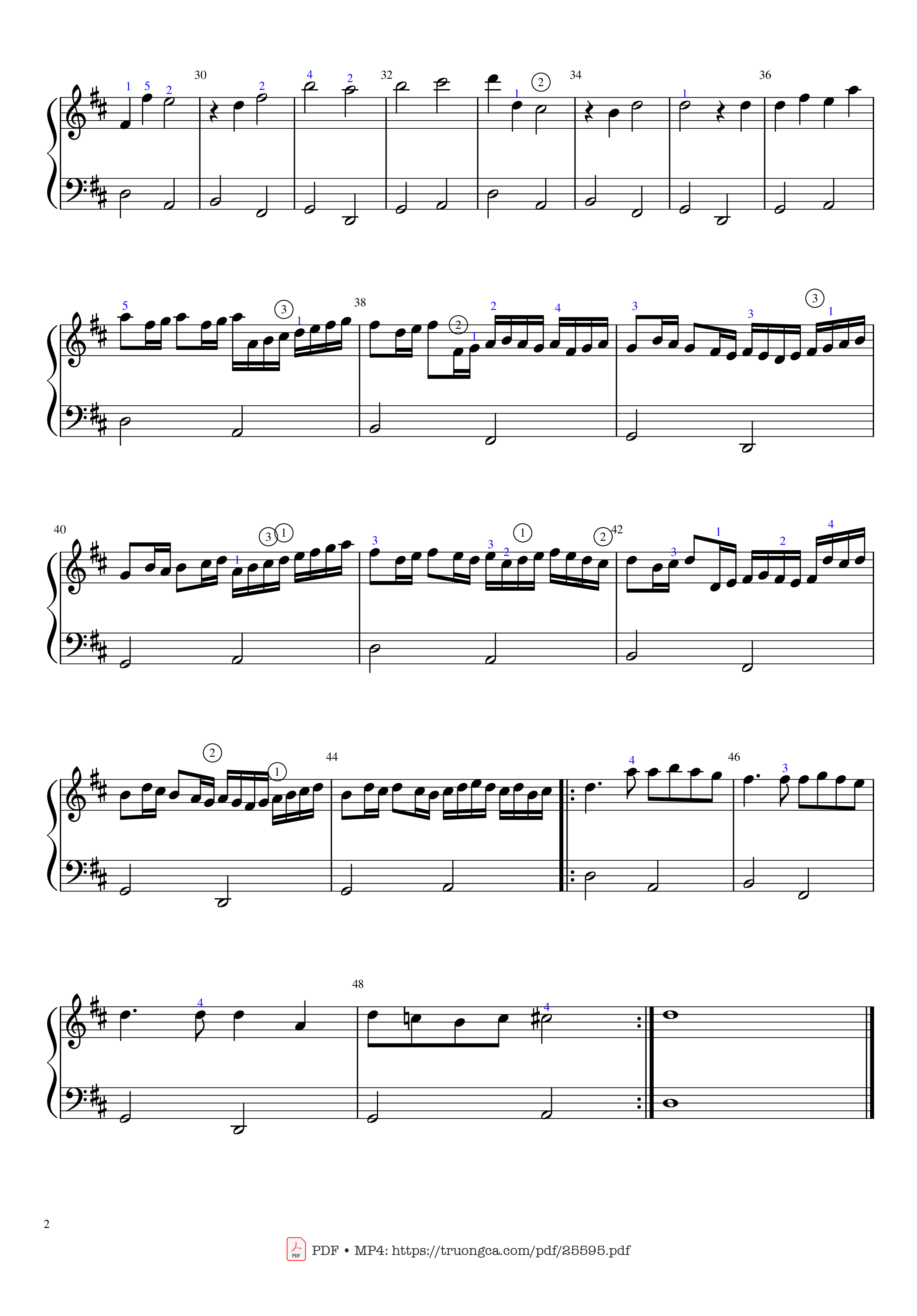 Page 2 of the piano sheet music PDF Piano – Canon in D Piano easy by Pachelbel