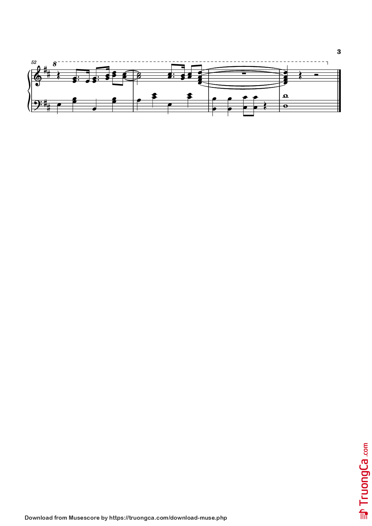 Page 3 of the piano sheet music PDF Piano – Năm Qua Đã Làm Gì Piano by Composer: Bùi Công Nam