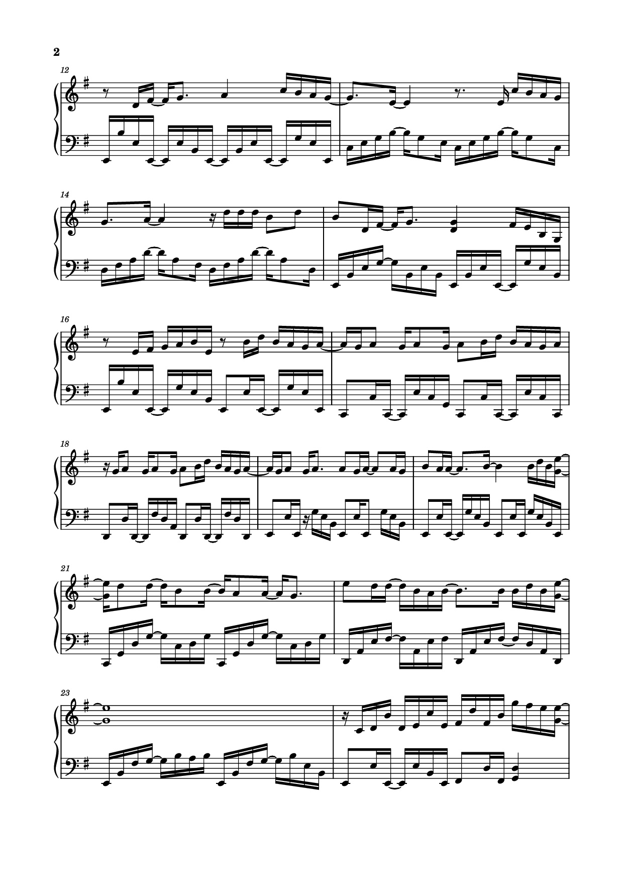 Page 2 of the piano sheet music PDF Piano – 光阴副本 Piano by JJ Lin