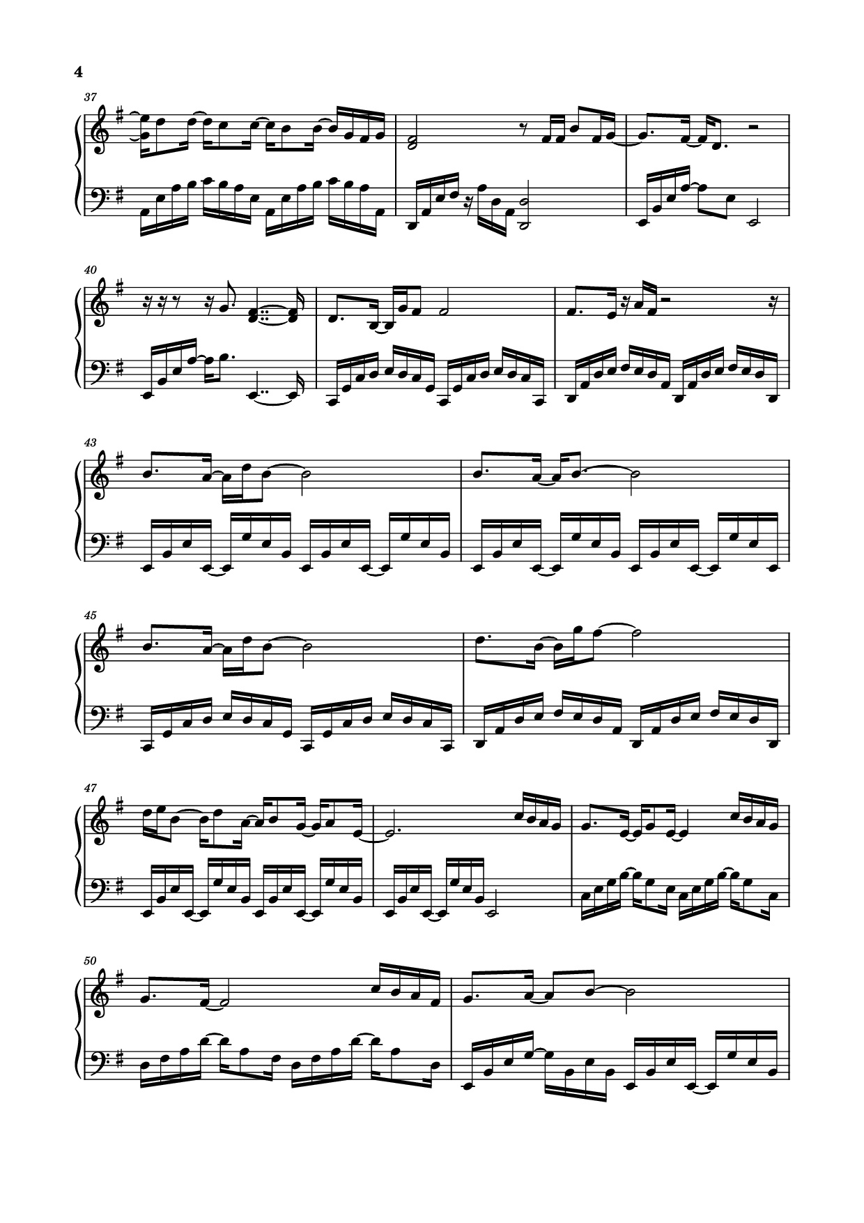 Page 4 of the piano sheet music PDF Piano – 光阴副本 Piano by JJ Lin