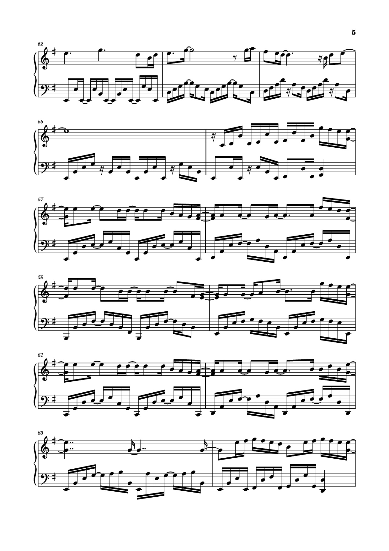 Page 5 of the piano sheet music PDF Piano – 光阴副本 Piano by JJ Lin