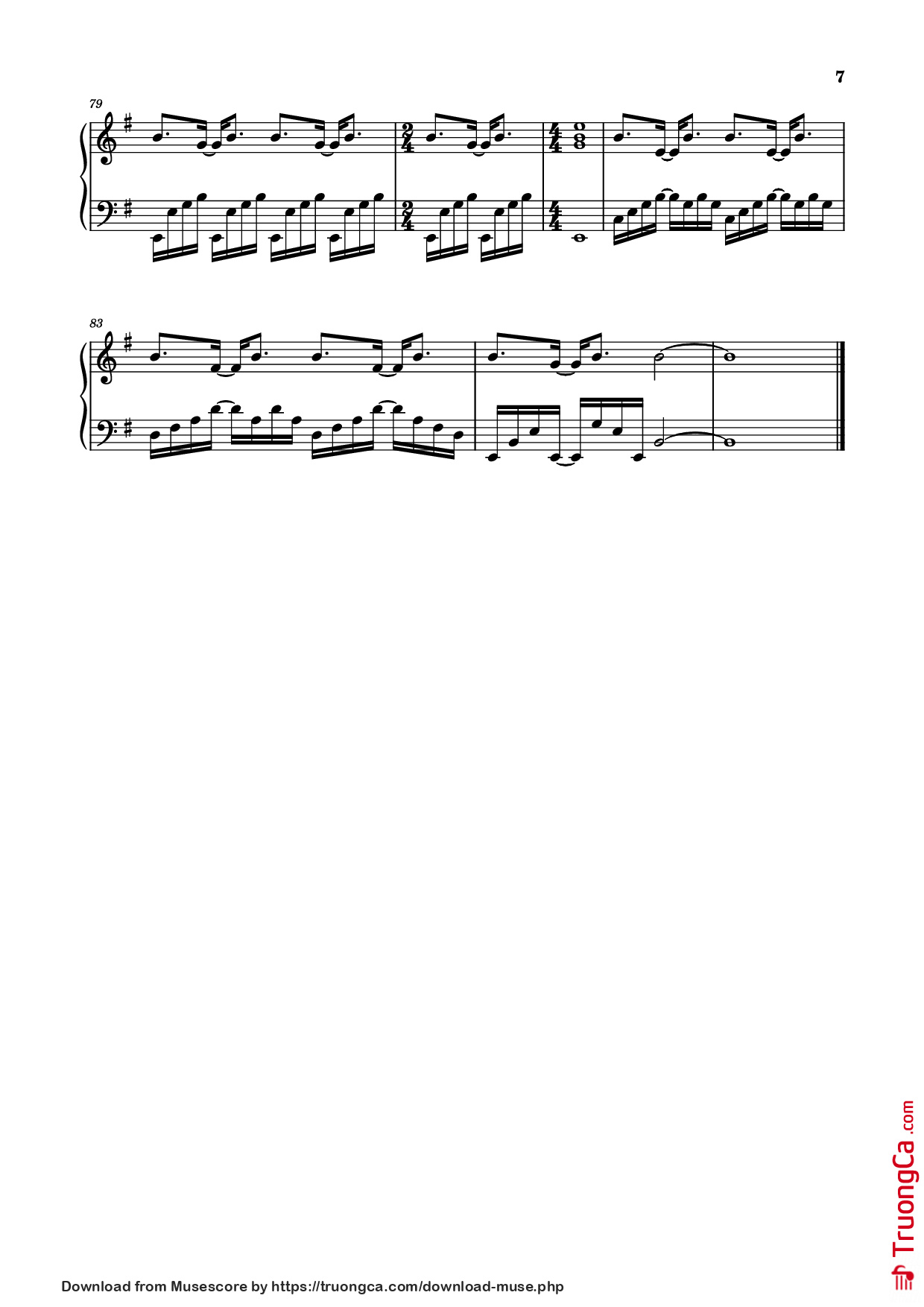 Page 7 of the piano sheet music PDF Piano – 光阴副本 Piano by JJ Lin