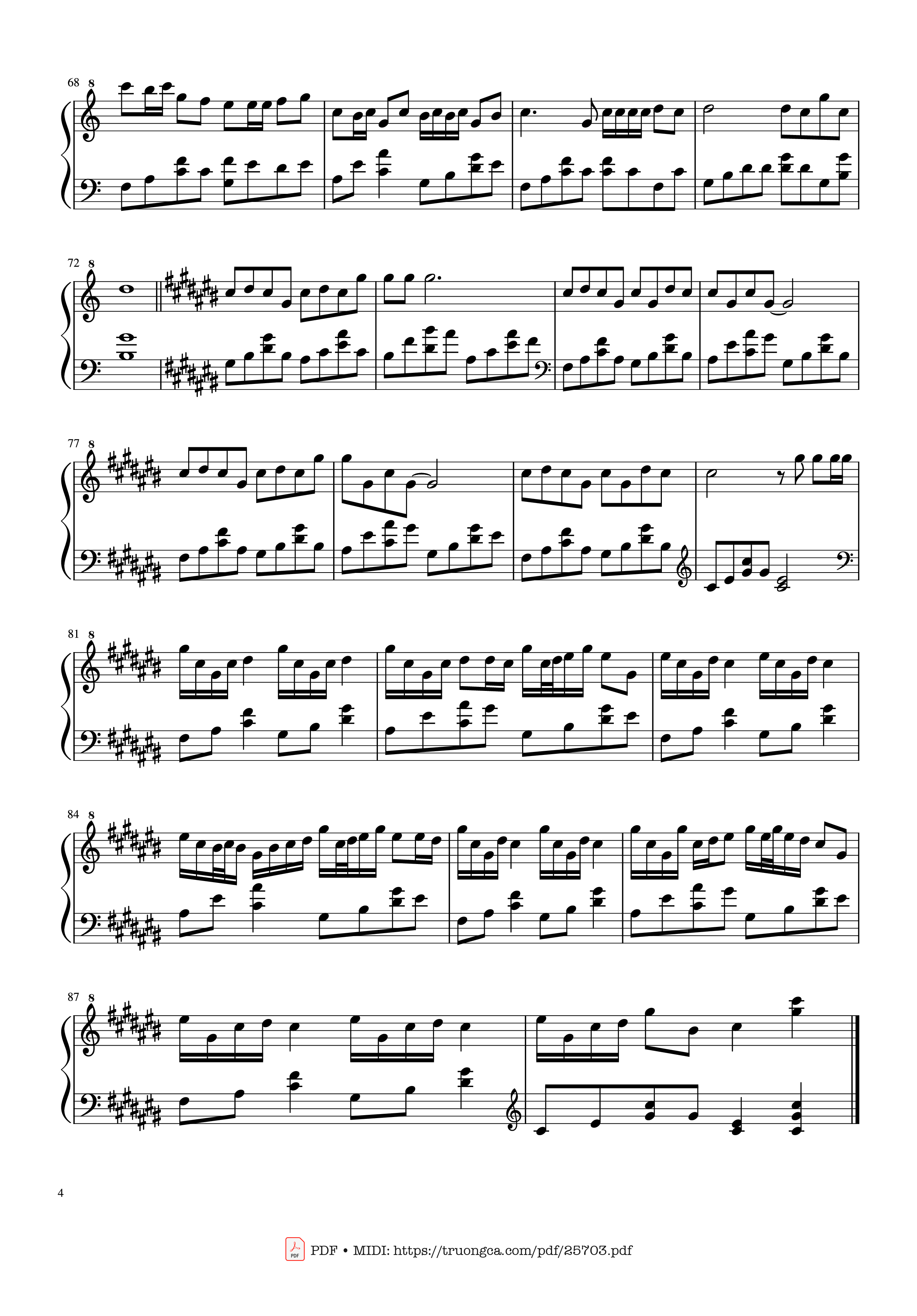 Page 4 of the piano sheet music PDF Piano – 星茶会 Piano by Jessy Chen