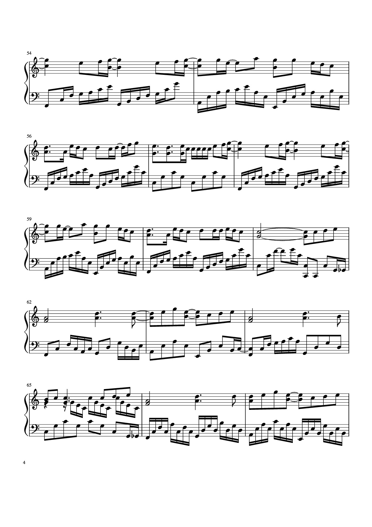 Page 4 of the piano sheet music PDF Piano – Nơi này có anh Piano by Sơn Tùng
