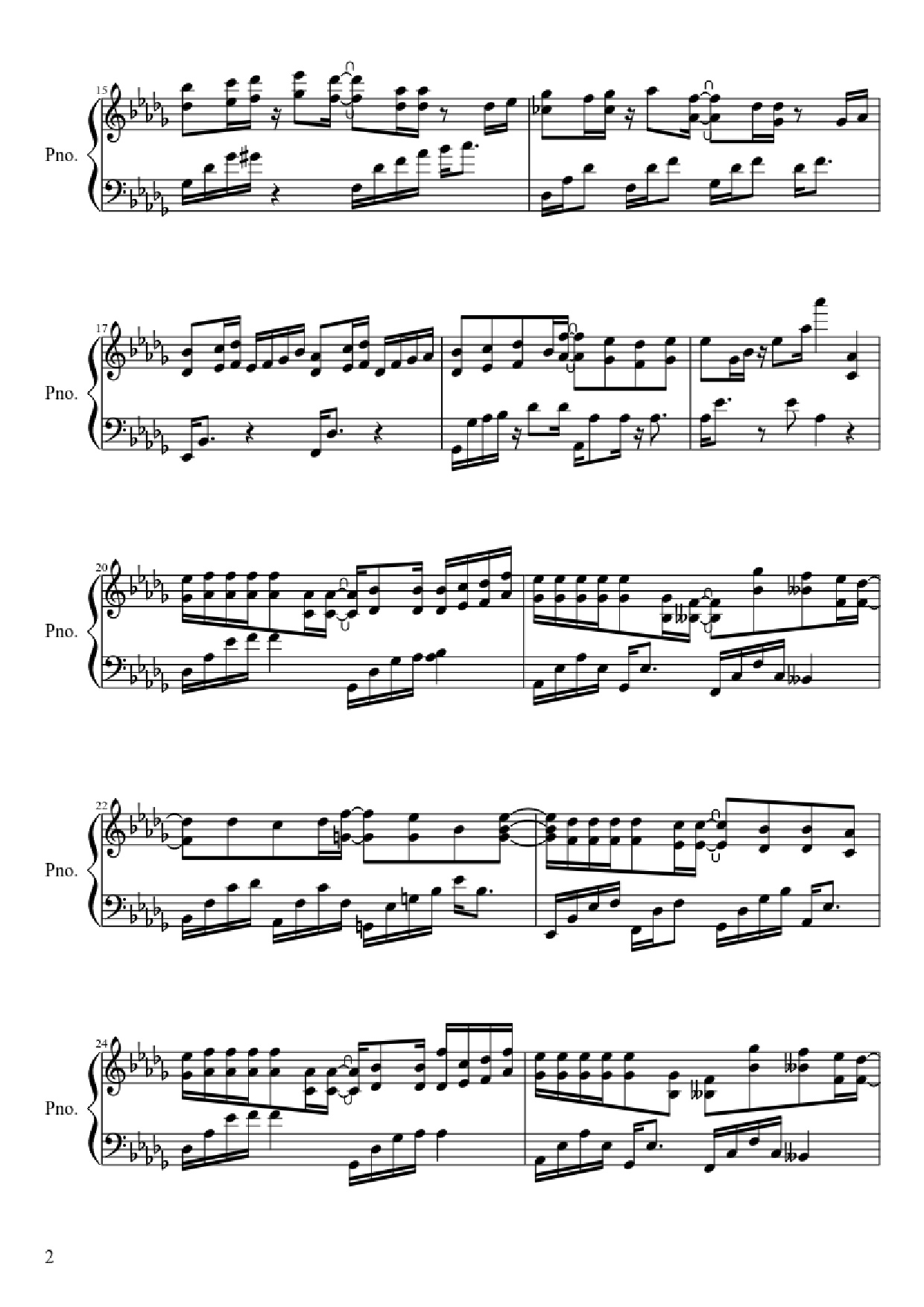 Page 2 of the piano sheet music PDF Piano – Nothing Gonna Change My Love For You Piano by George Benson