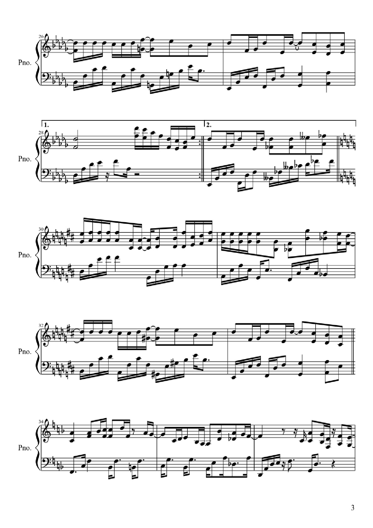 Page 3 of the piano sheet music PDF Piano – Nothing Gonna Change My Love For You Piano by George Benson