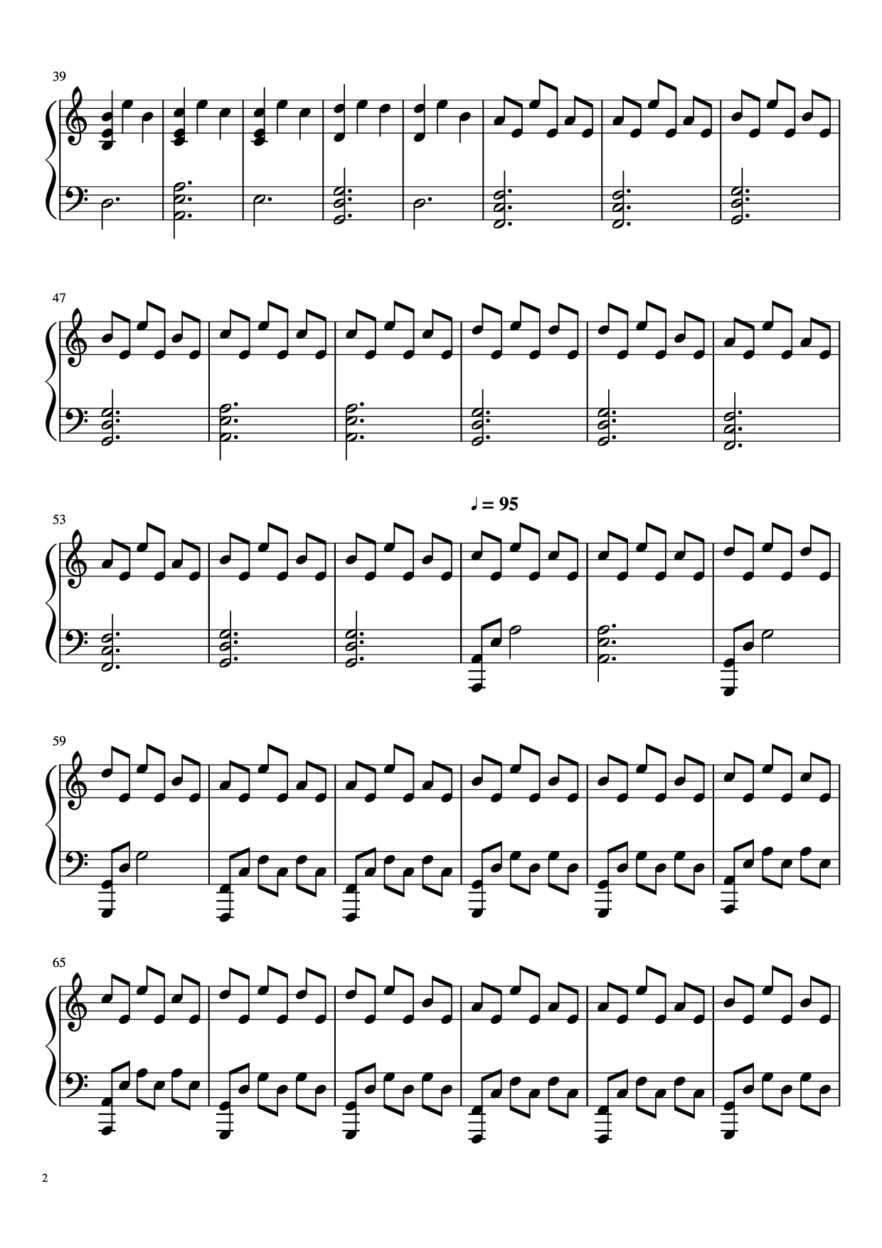 Page 2 of the piano sheet music PDF Piano – Interstellar Main Theme Piano (Easy) by Hans Zimmer