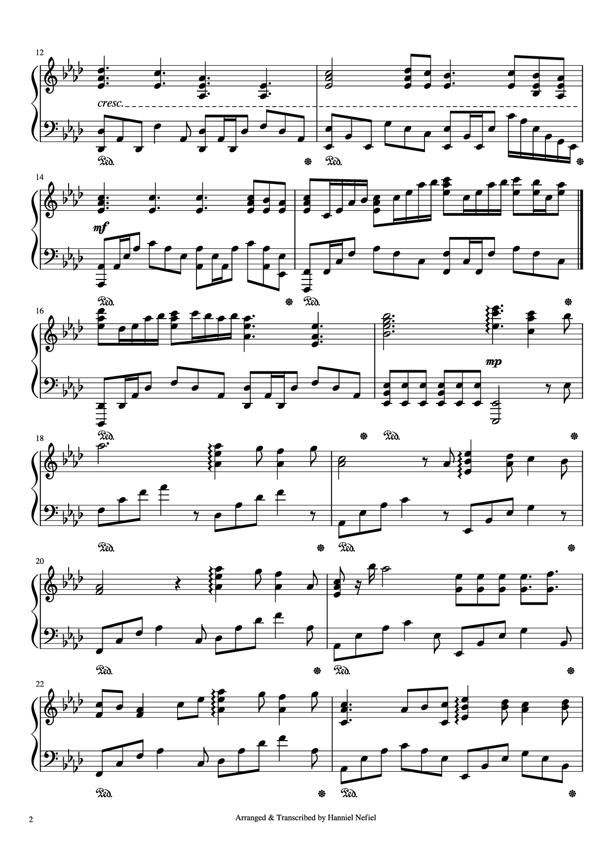Page 2 of the piano sheet music PDF Piano – Perfect Piano by Ed Sheeran
